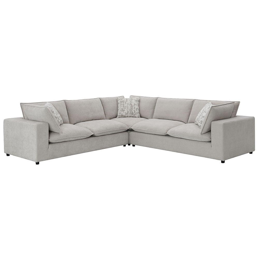Marisa - Modular Left Facing Loveseat With 2 Pillows - Beige Boucle, beige, view 7