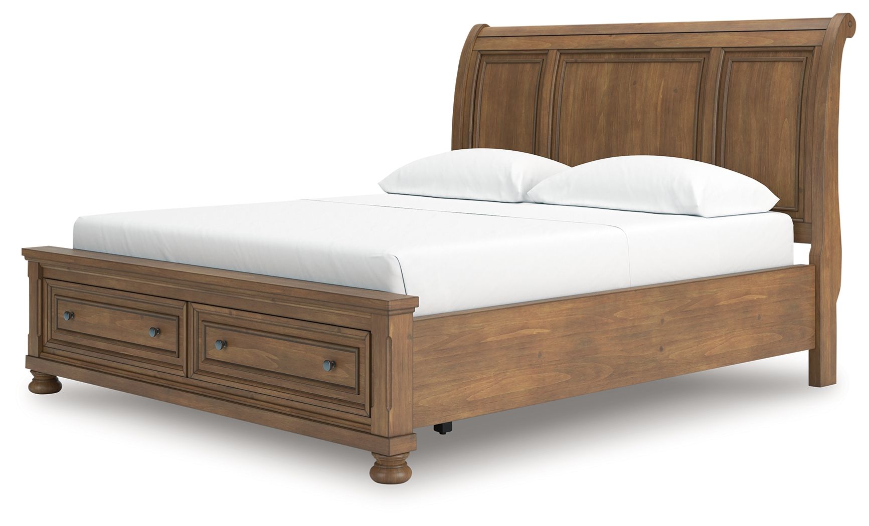 Ashley Furniture Feddinger - California King Storage Sleigh Bed - Medium Brown - Image 6