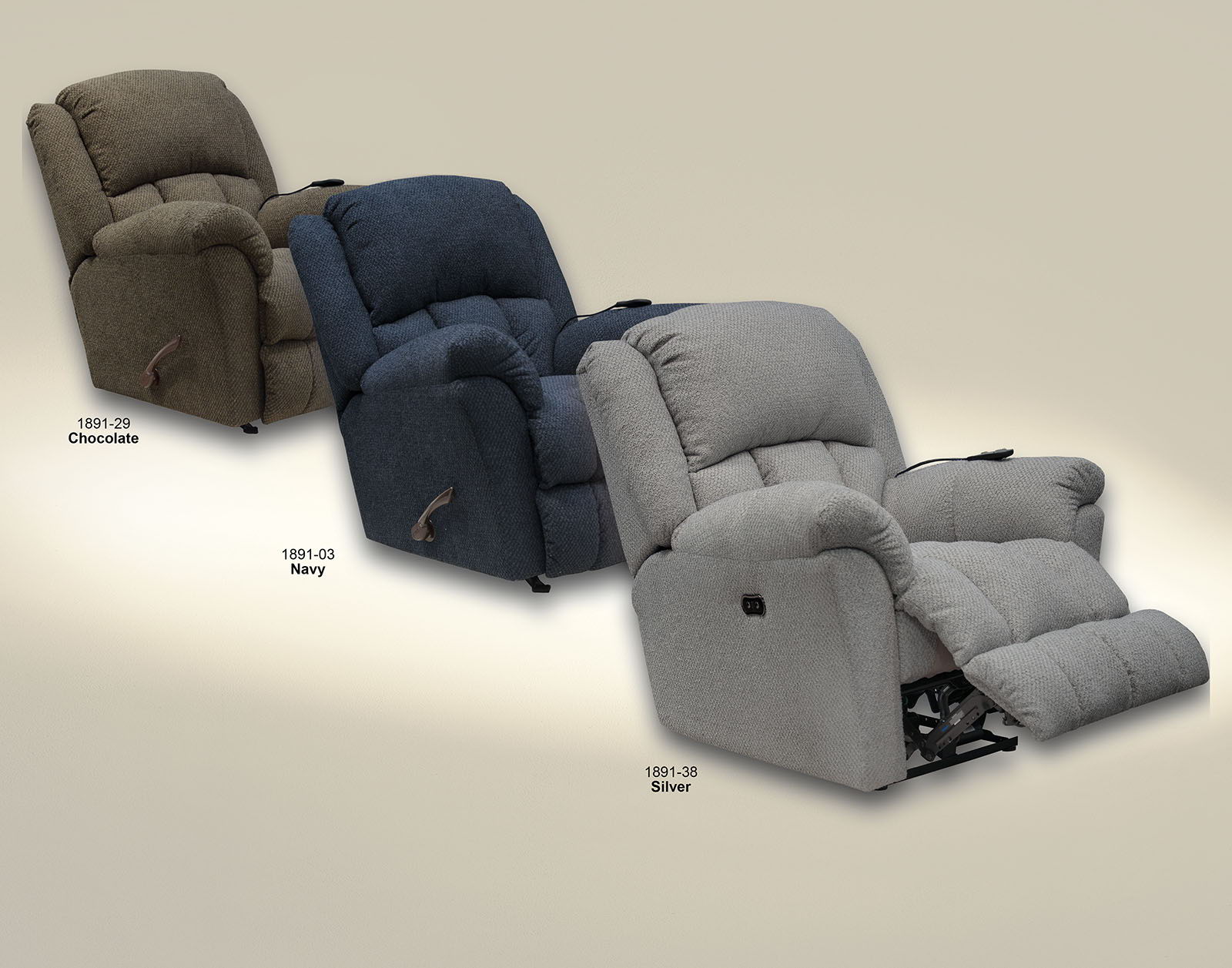 Blarney - Rocker Recliner With Heat & Massage - Silver