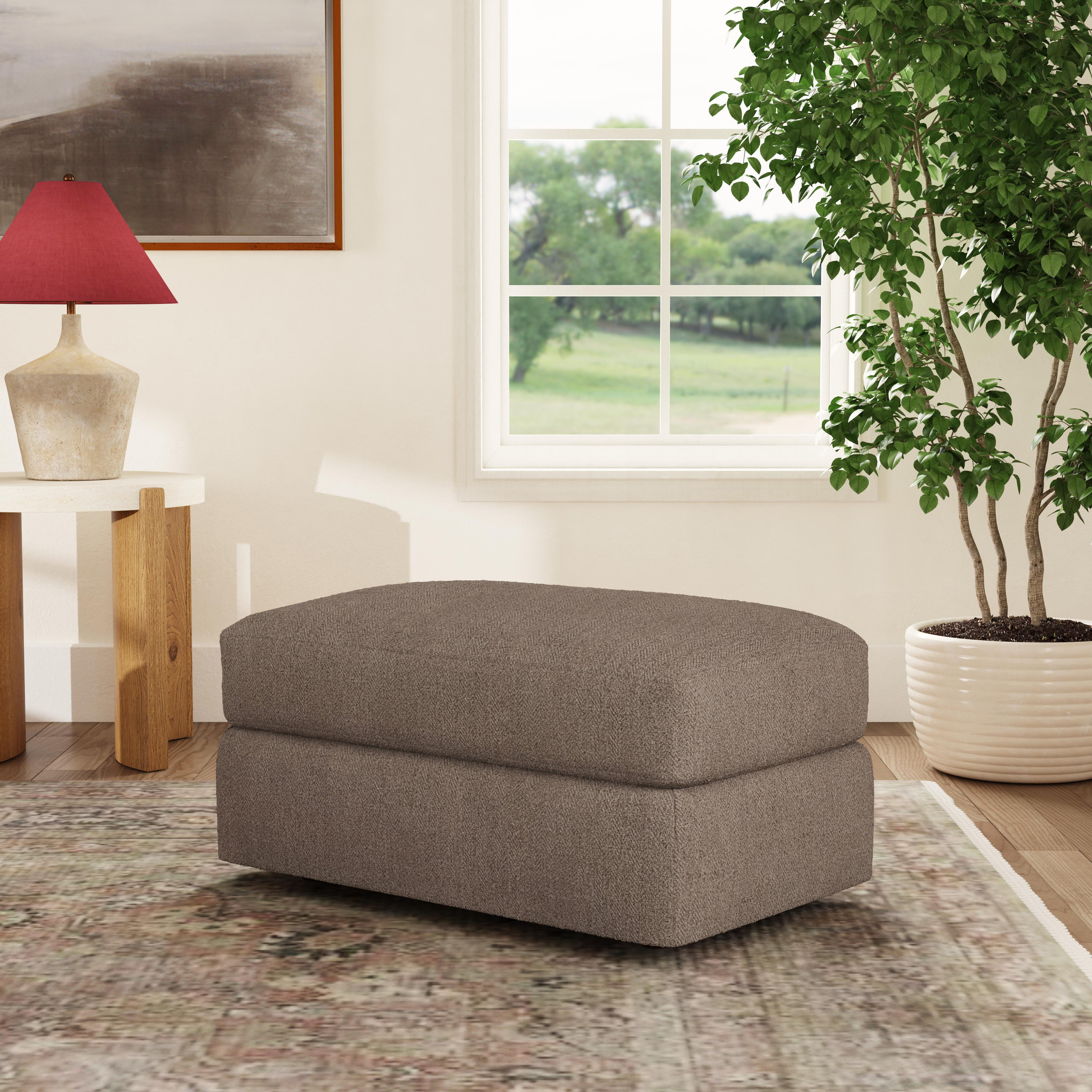 Chevy - Fabric Ottoman Pouf - Brown, light brown, view 5