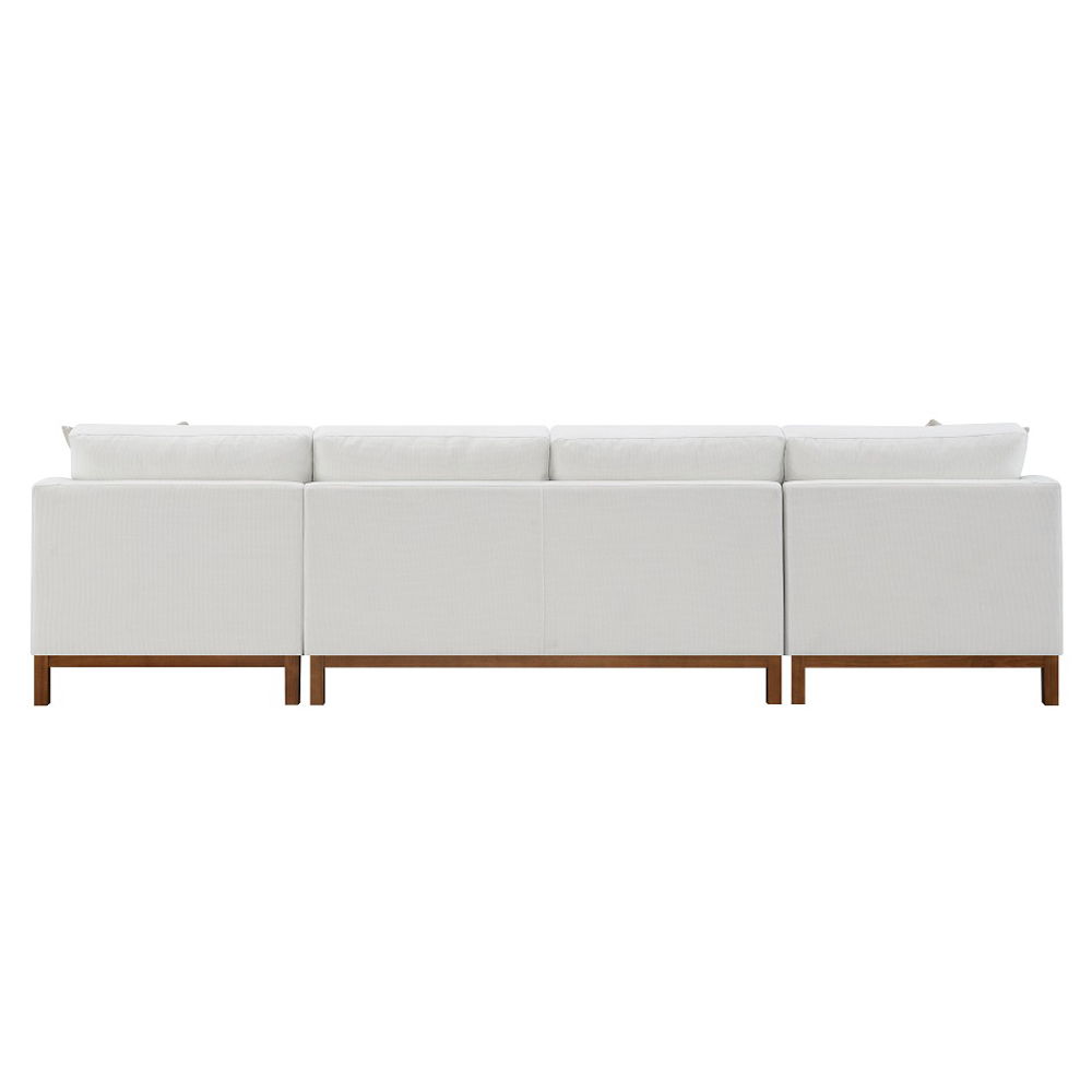 Valiant - Sectional Sofa With 4 Pillows - Ivory Chenille, white, view 4