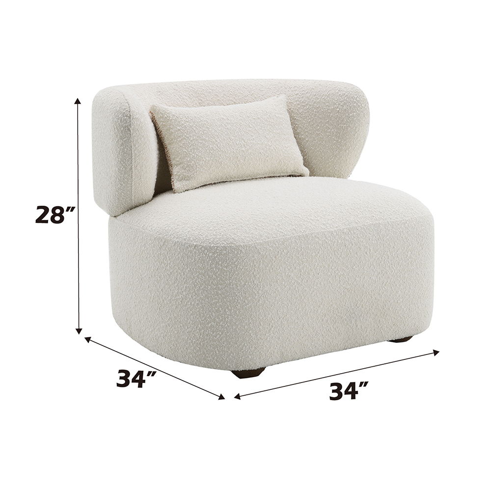Darius - Accent Chair With Pillow - Beige Boucle, beige, view 8