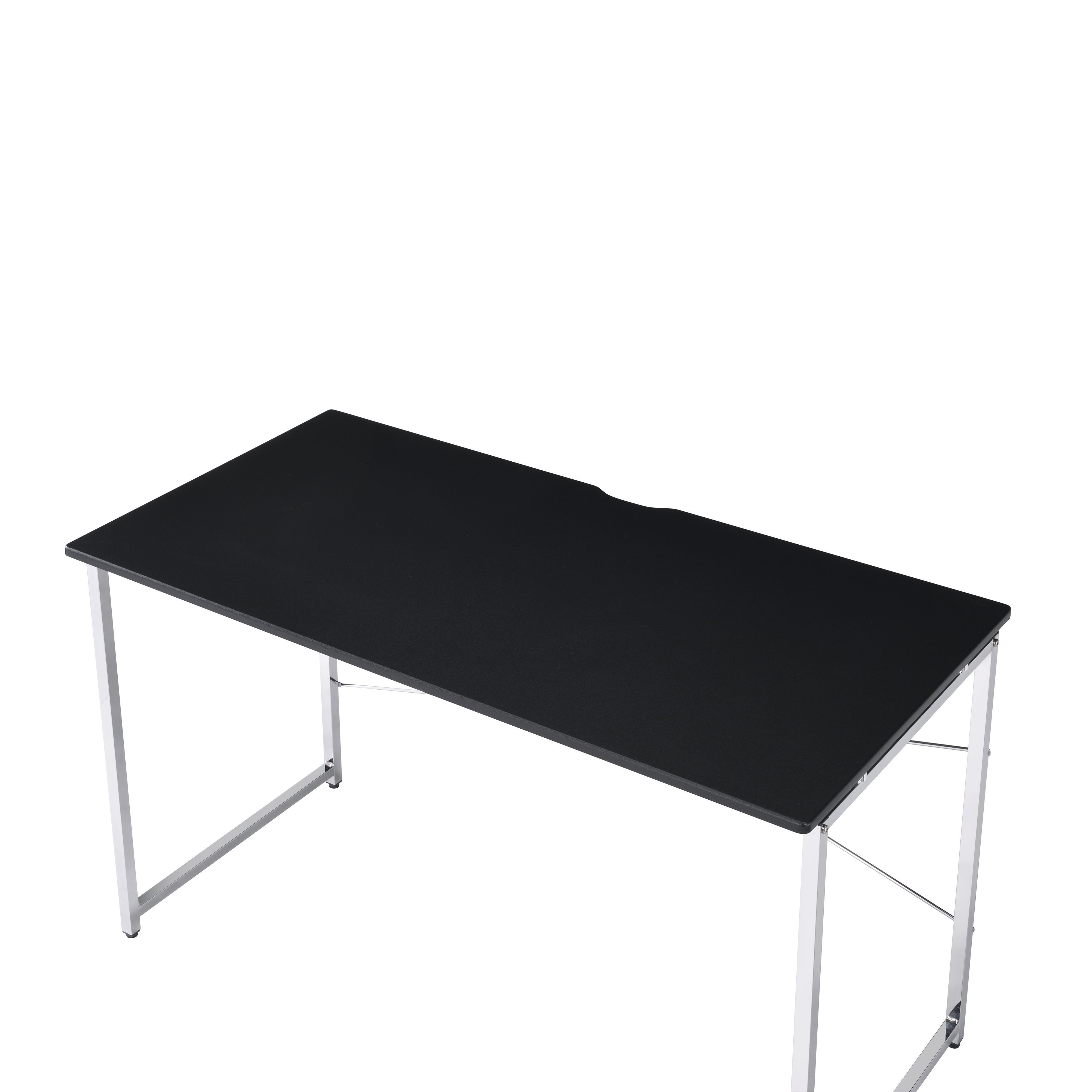 Tennos - Vanity Desk (Same 93195) - Black & Chrome, black, view 3