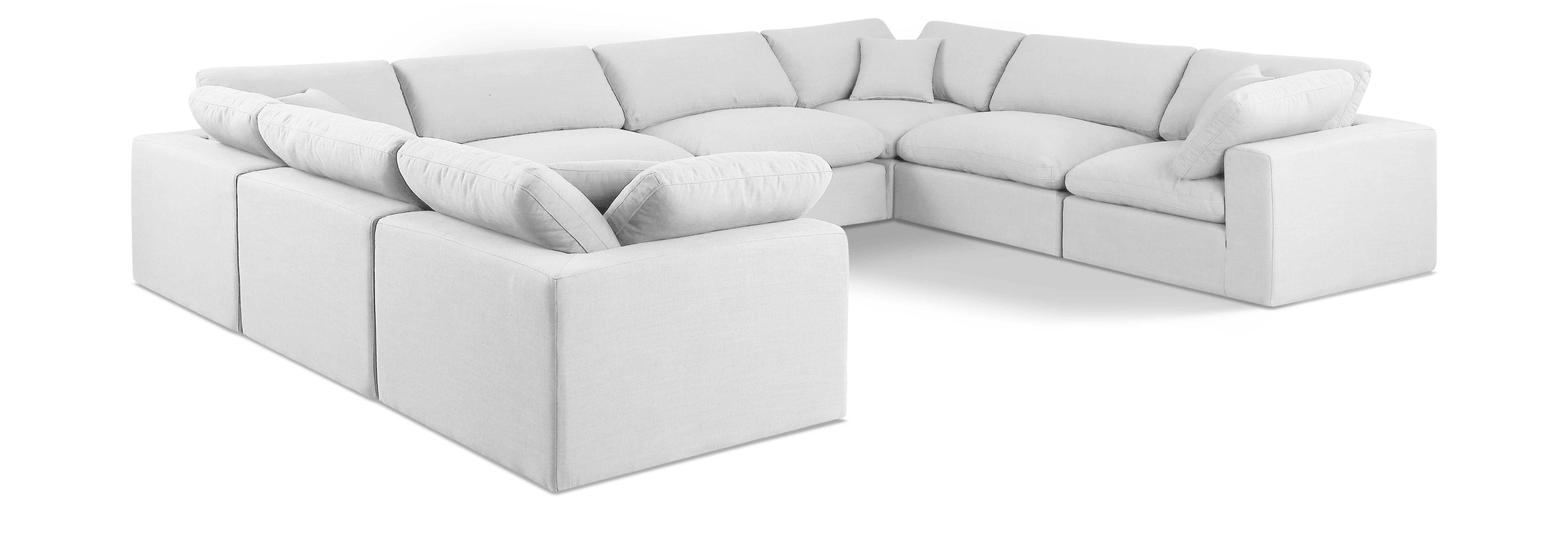 Comfy - 8 Piece Linen Modular Sectional - Of White