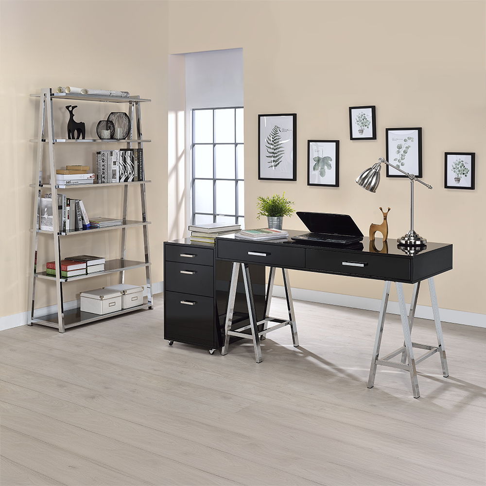 Coleen - Cabinet - Black High Gloss & Chrome, black, view 5