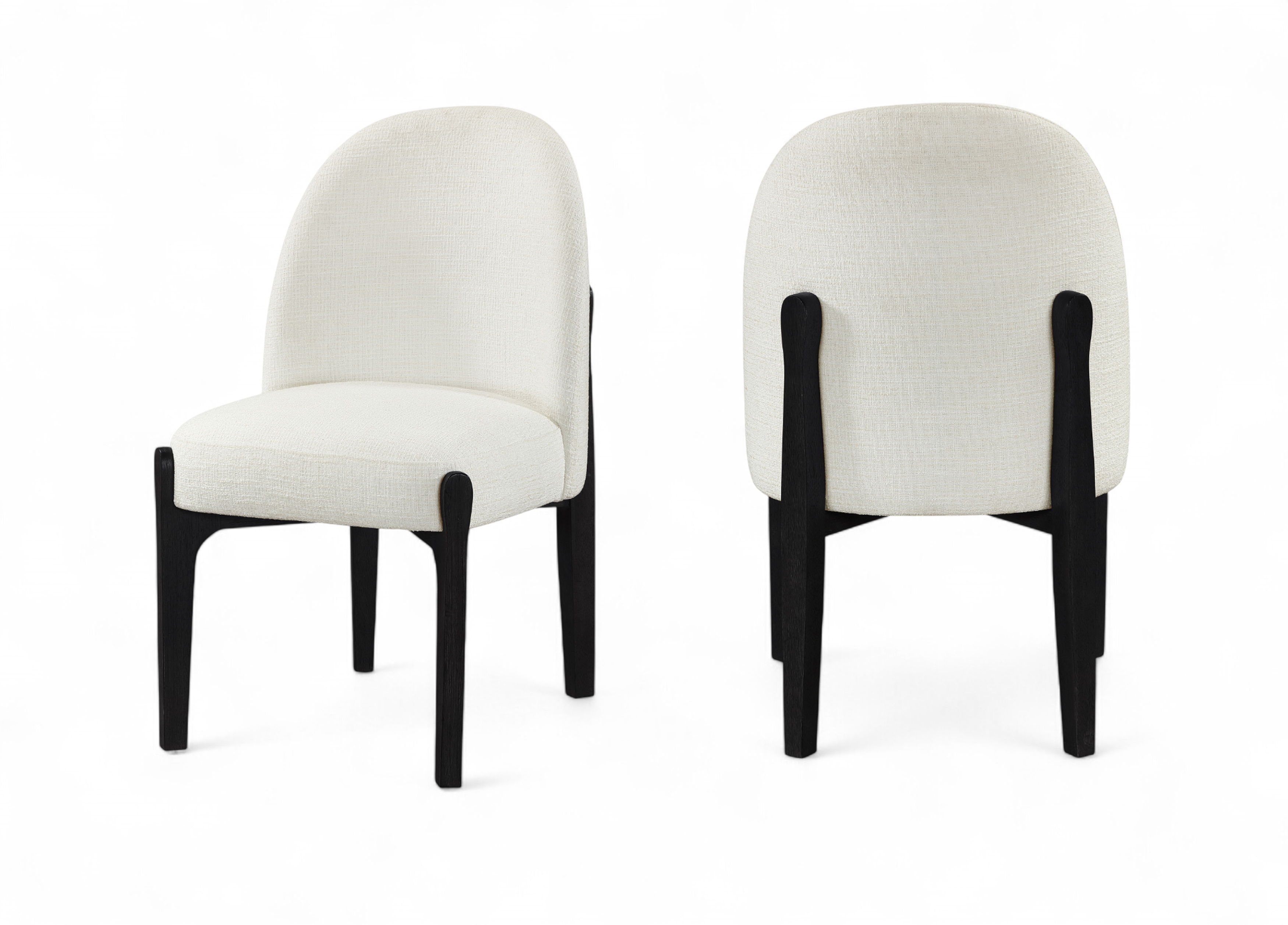 Torino - Fabric Upholstered Dining Chair (Set of 2) - Cream / Black