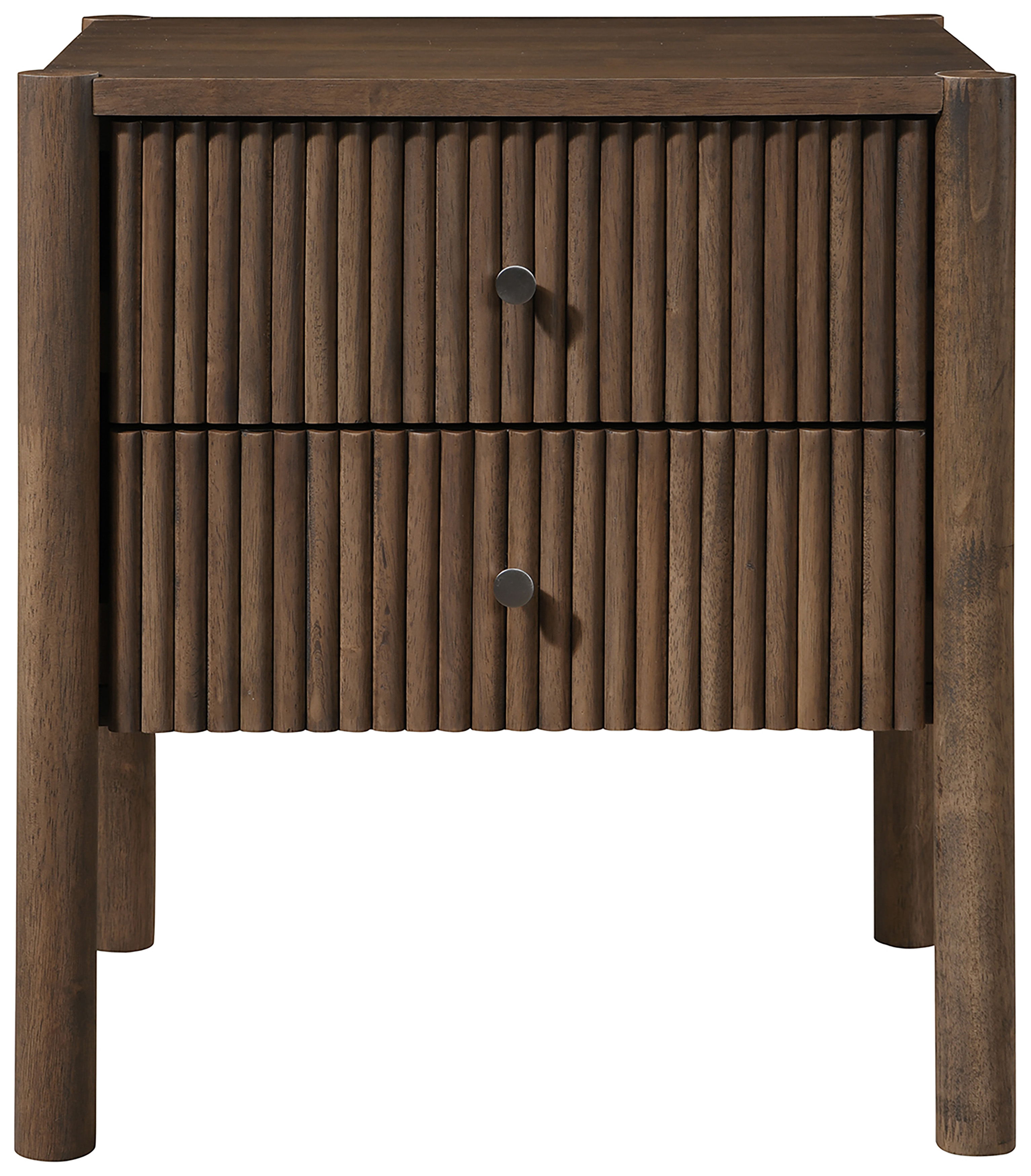 Kivo - Solid Wood Nightstand - Walnut