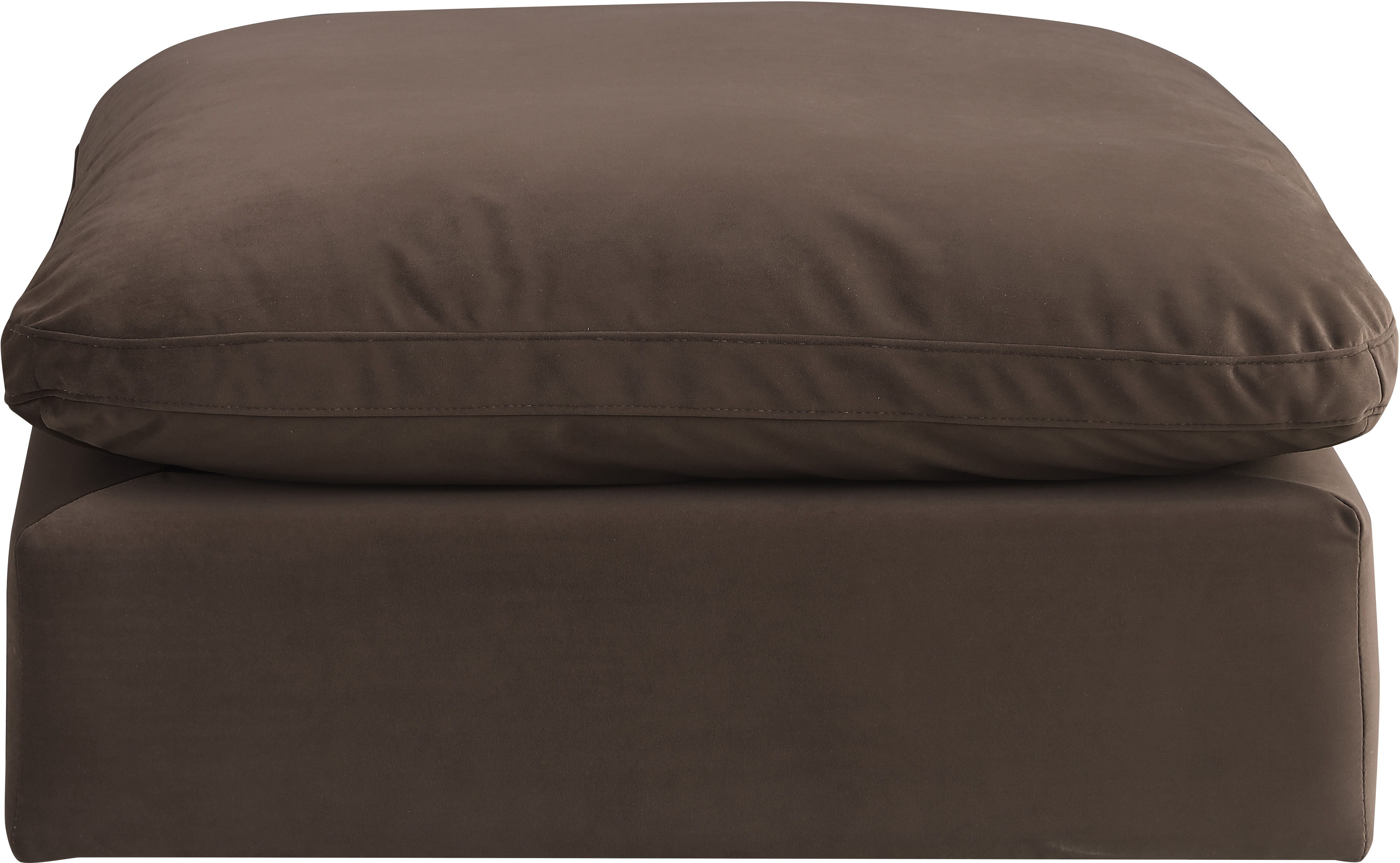 Comfy - Velvet Ottoman - Brown