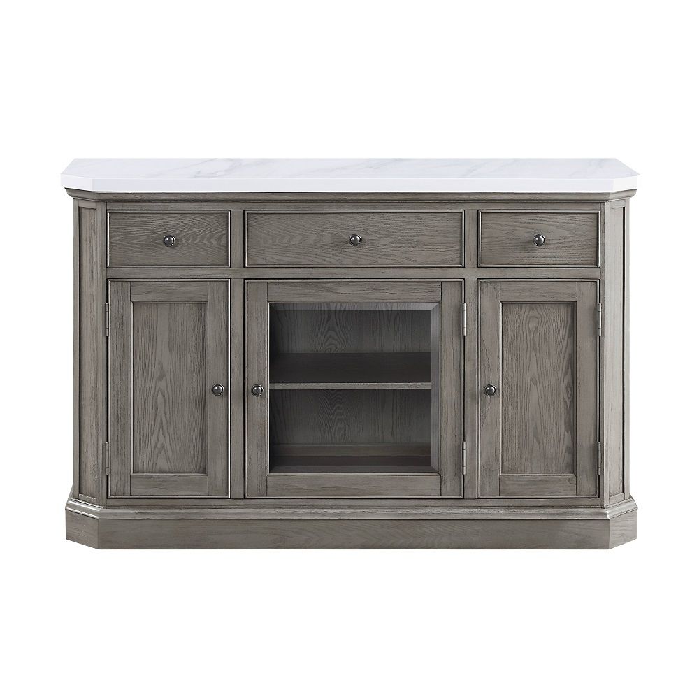 Zumala - Server - Marble Top & Weathered Oak, light brown, view 7