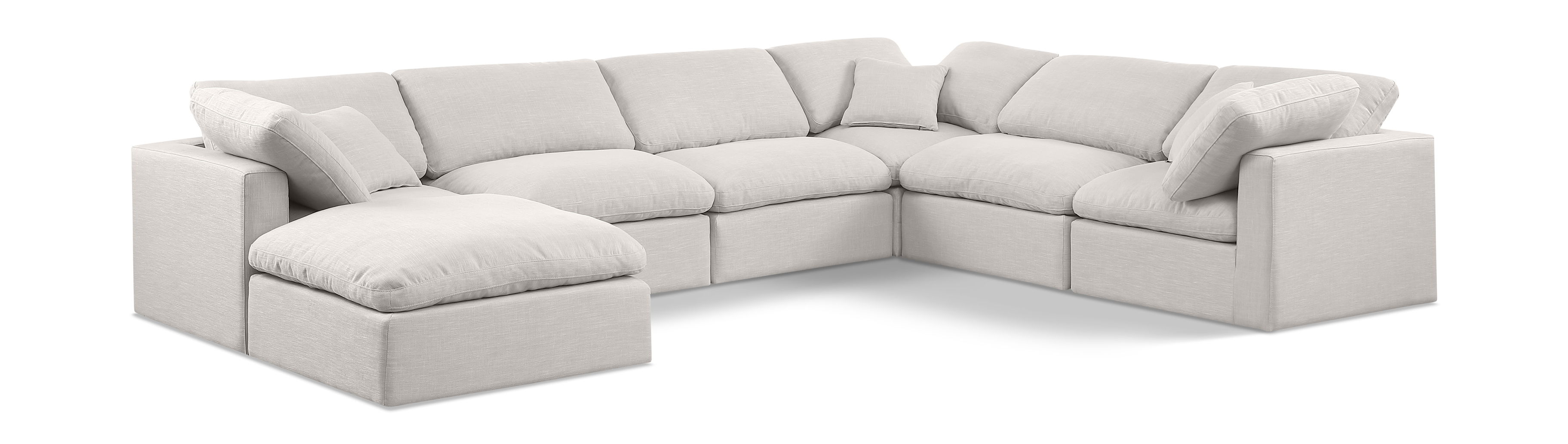 Indulge - Linen 7 Piece Modular Sectional - Cream