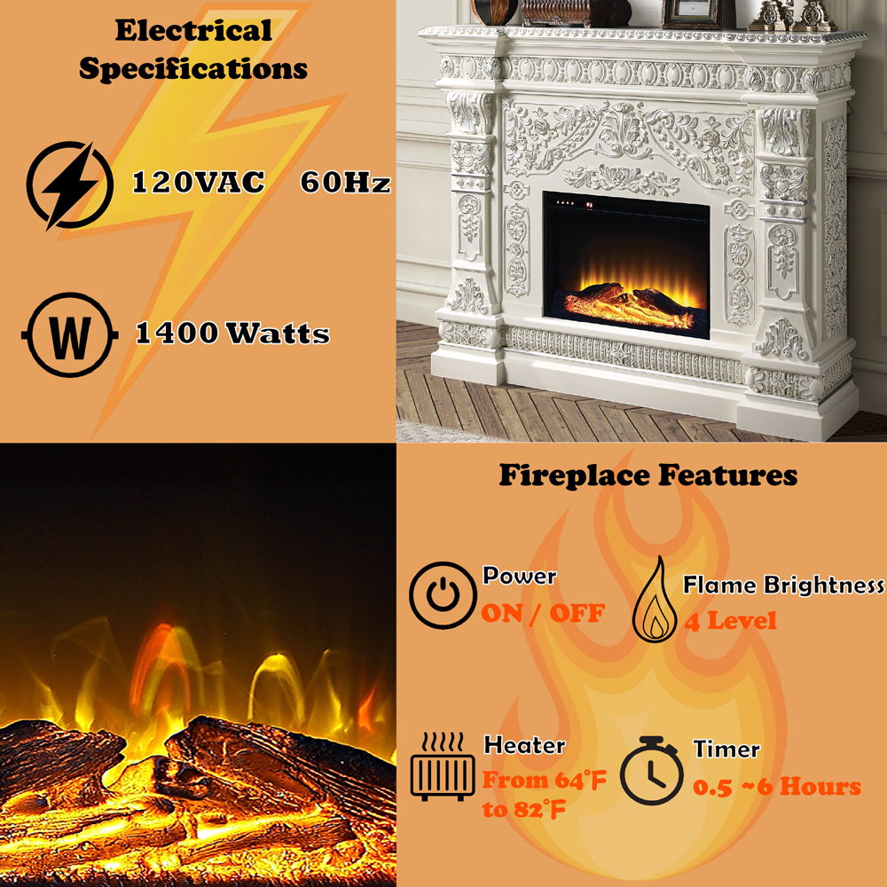 Vanaheim - Fireplace - Antique White, white, view 7