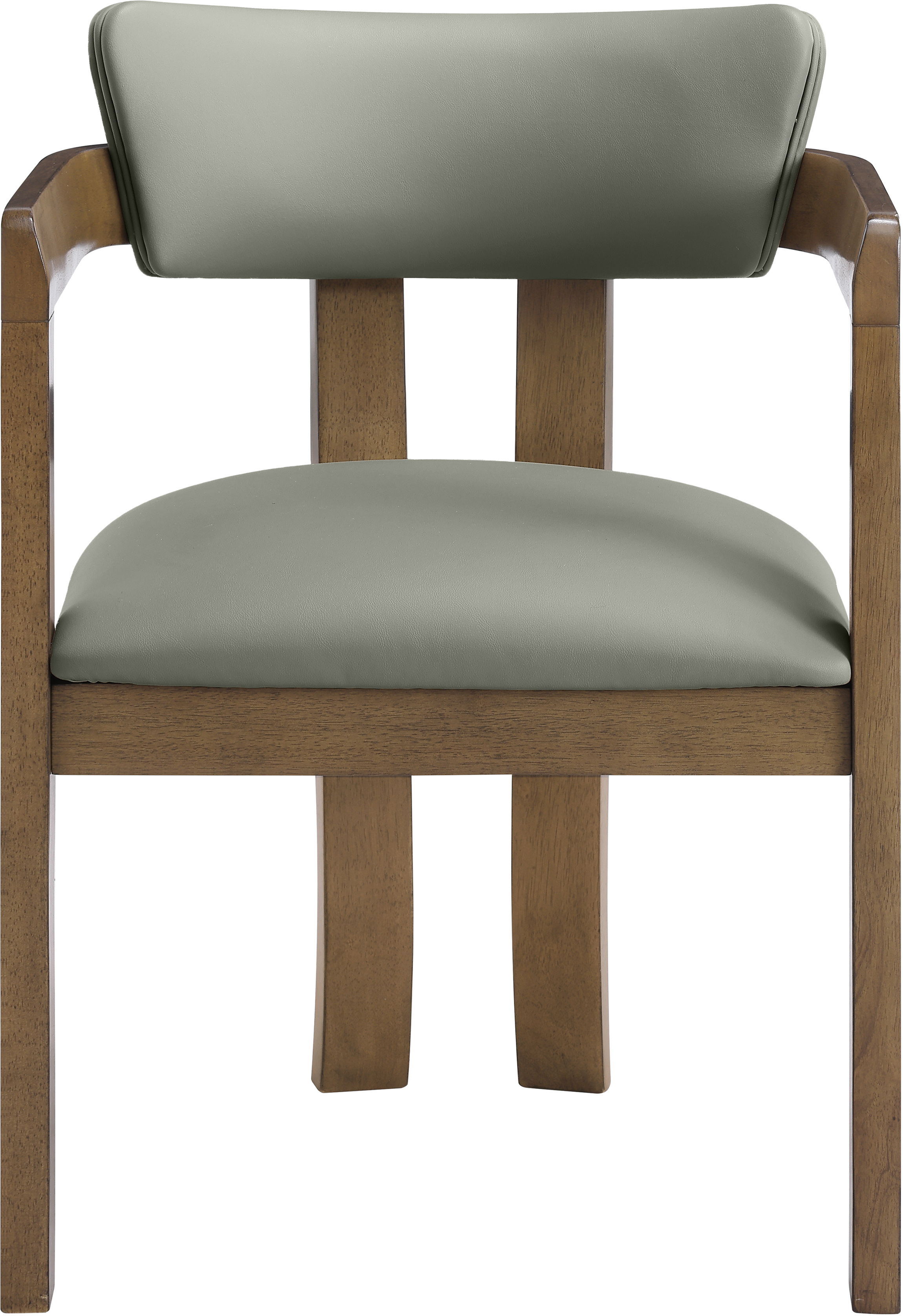 Lavrin - Vegan Leather Upholstered Dining Arm Chair (Set of 2) - Olive