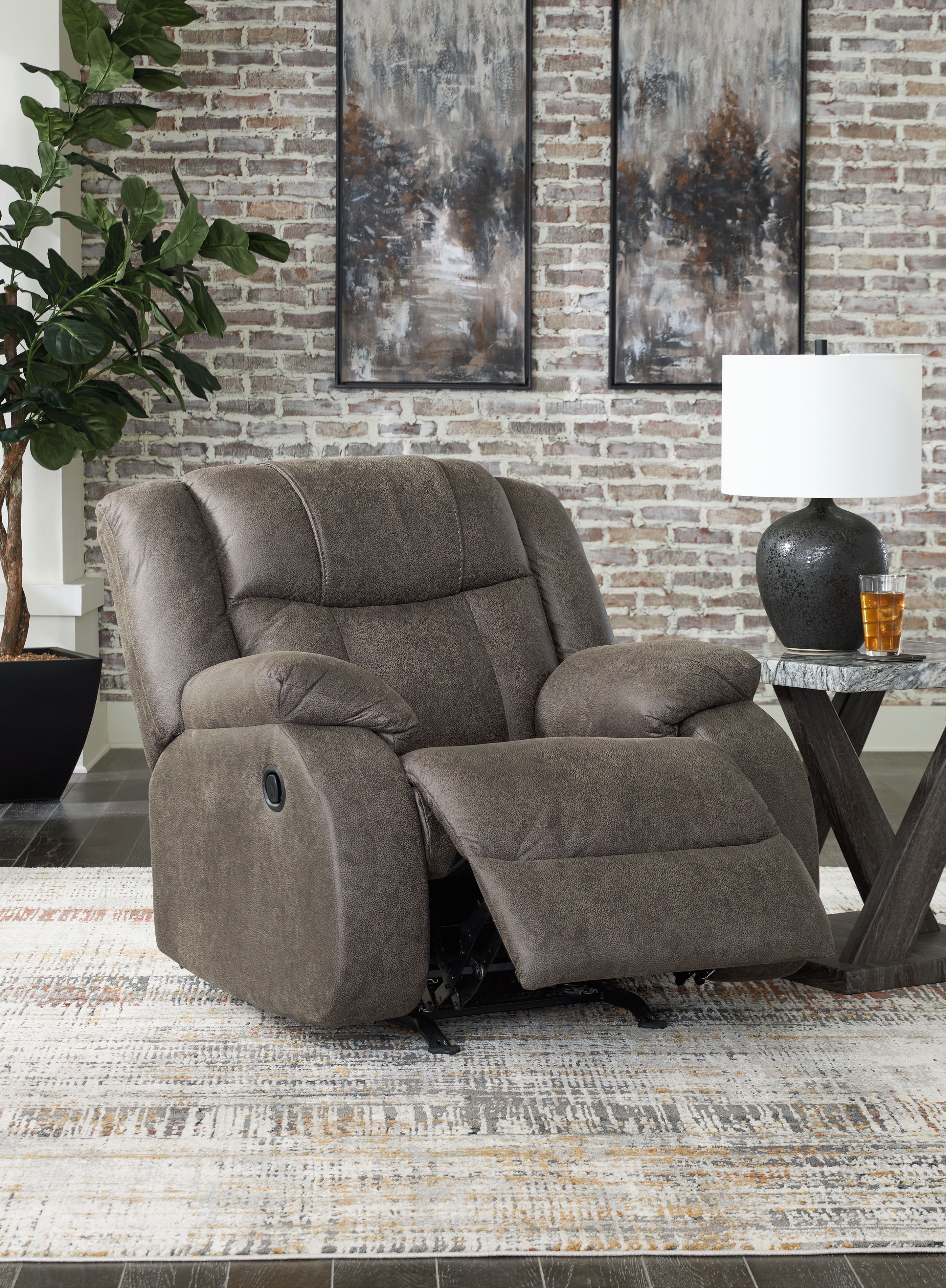 Ashley Furniture First Base - Rocker Recliner - Gunmetal - Image 8