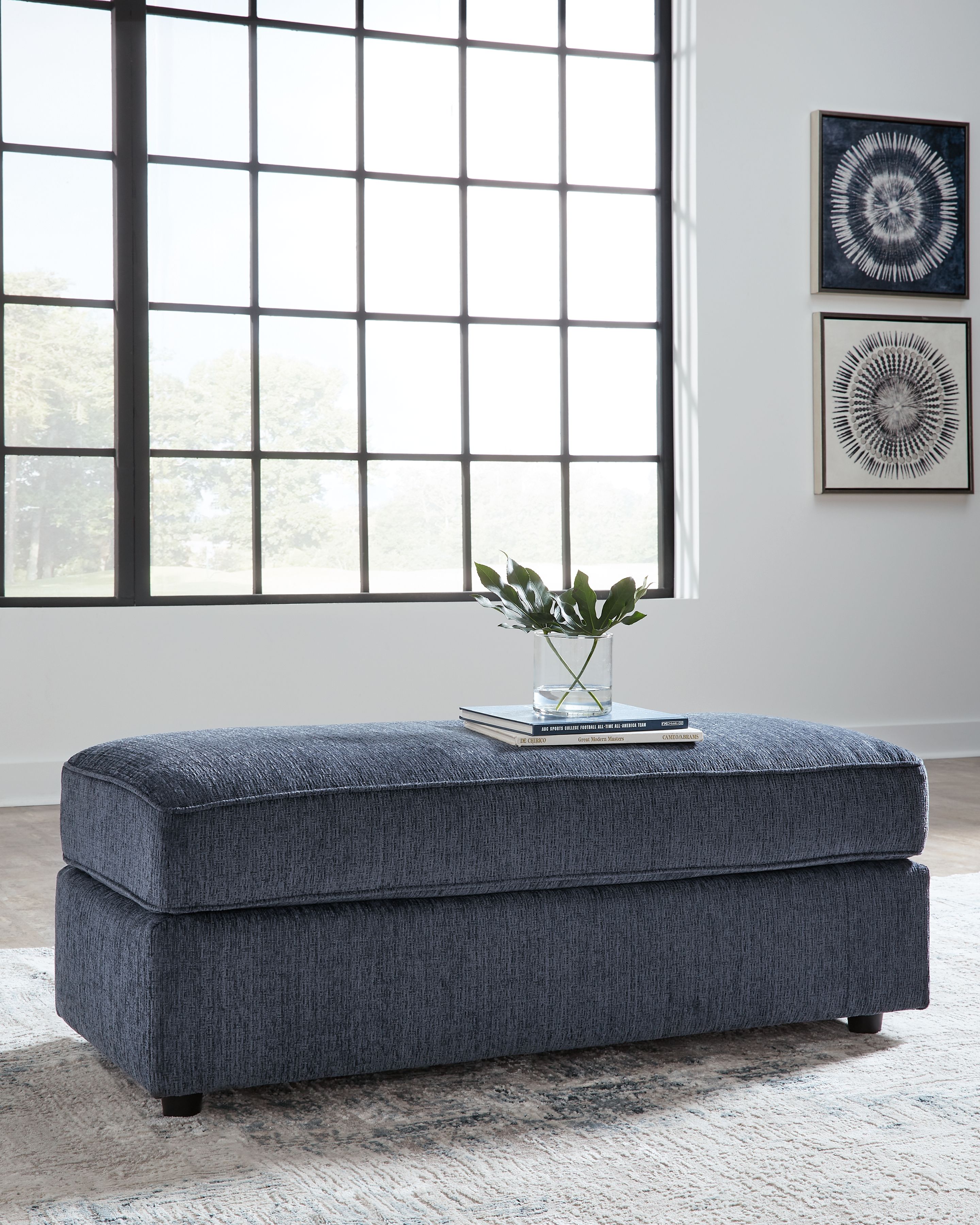 Ashley Furniture Albar Place - Oversized Accent Ottoman - Cobalt - Image 2