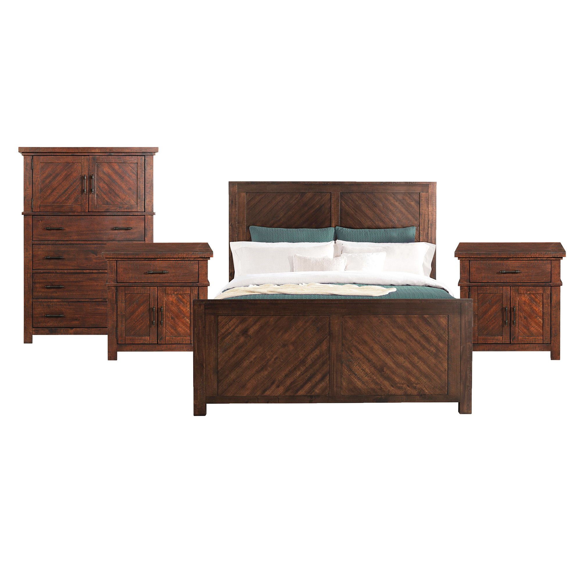 King · 4 Pc · Bedroom Set With 2 Nightstands & Chest