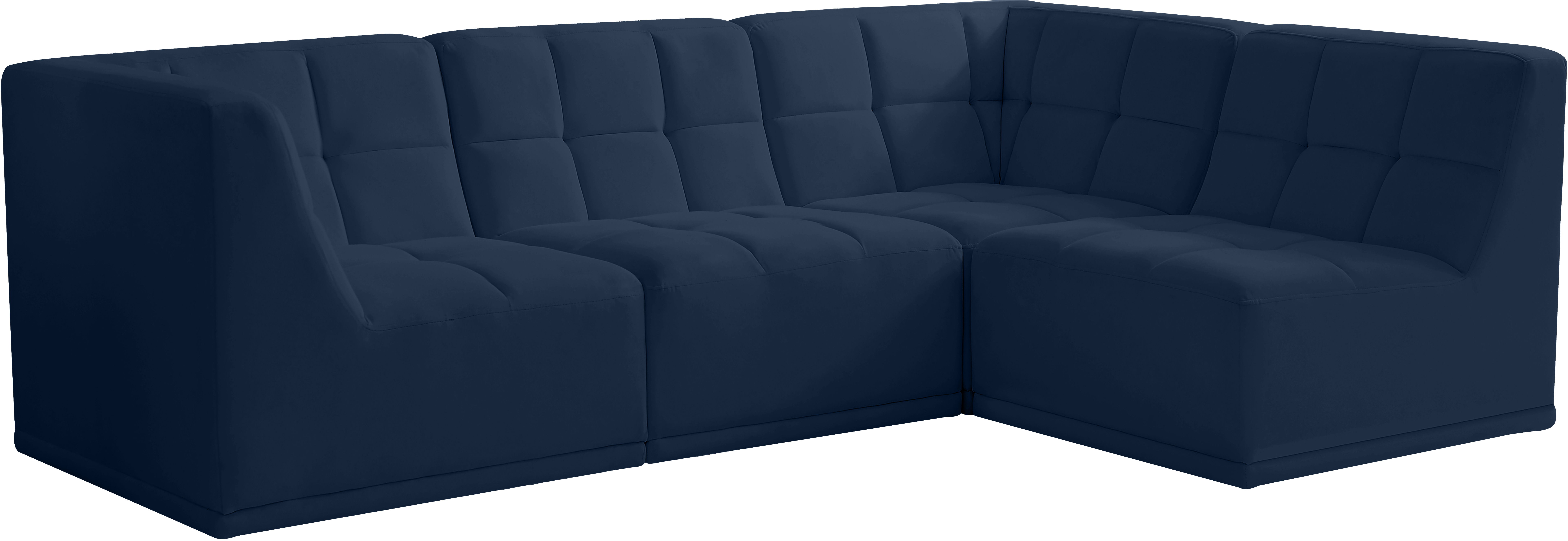 Relax - 4 Piece Modular Sectional - Navy