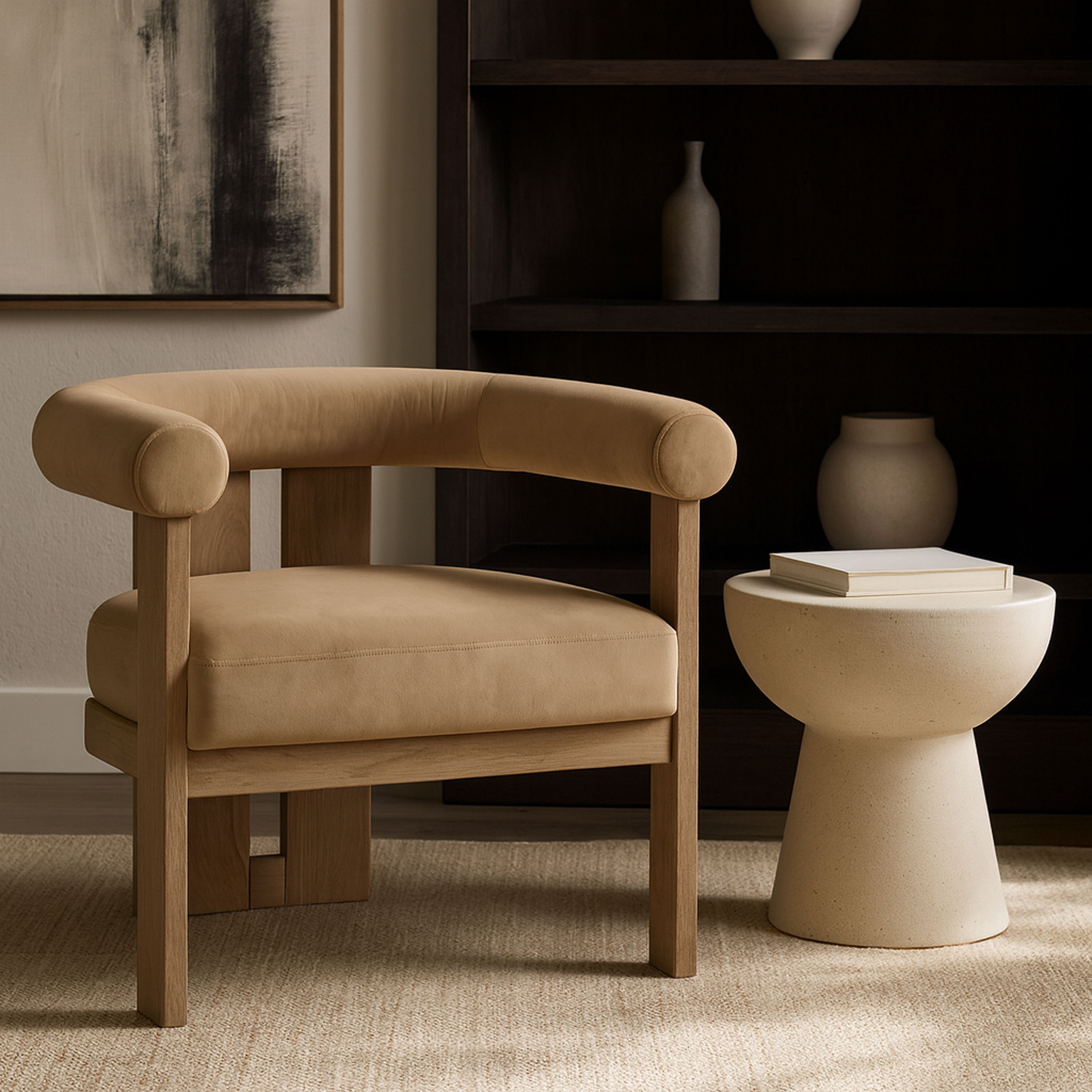 Arienzo - Performance Fabric Upholstered Accent Chair - Beige