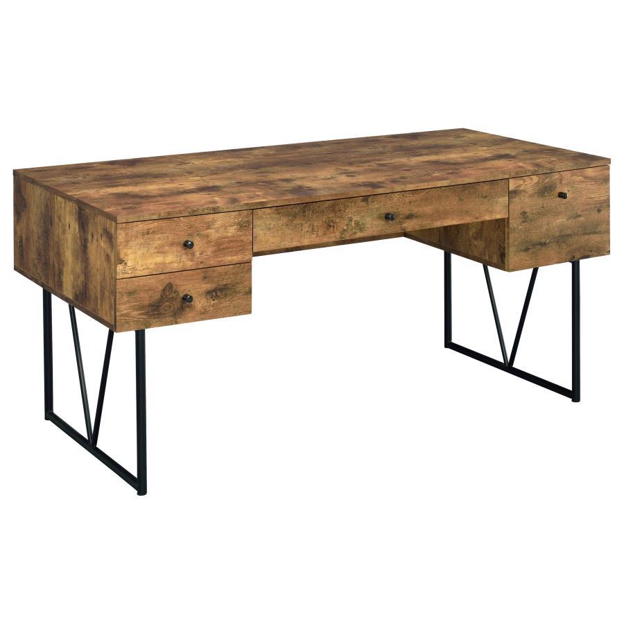 Analiese - 4-Drawer Writing Desk - Rustic Nutmeg Image