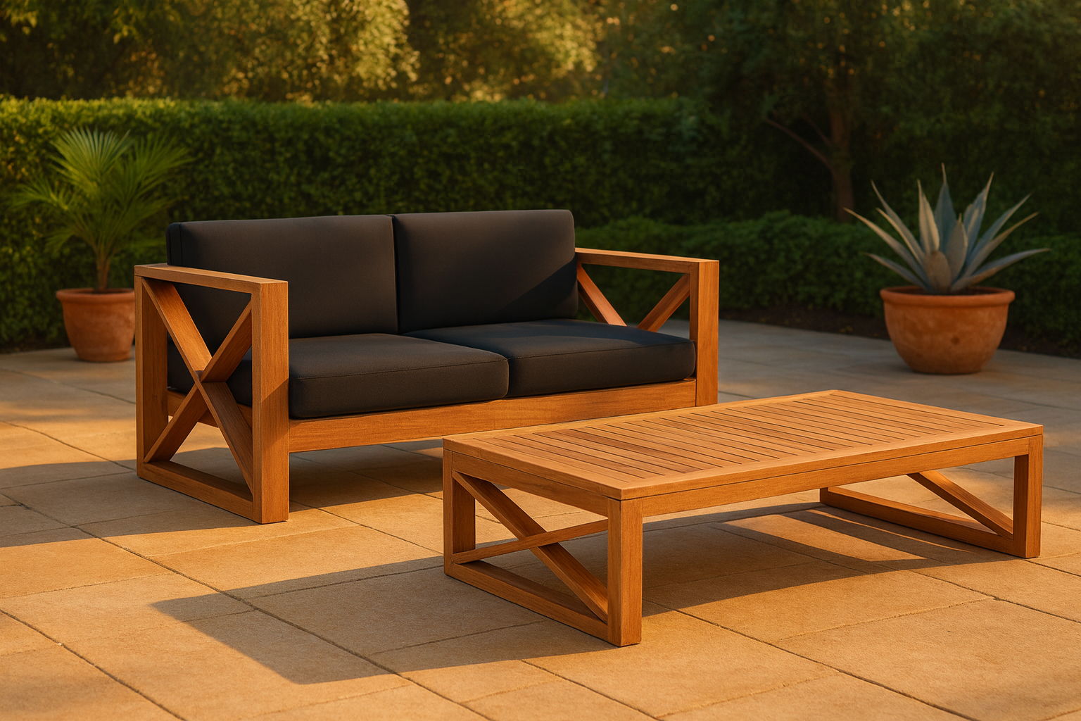Anguilla - Water Resistant Outdoor Loveseat - Black