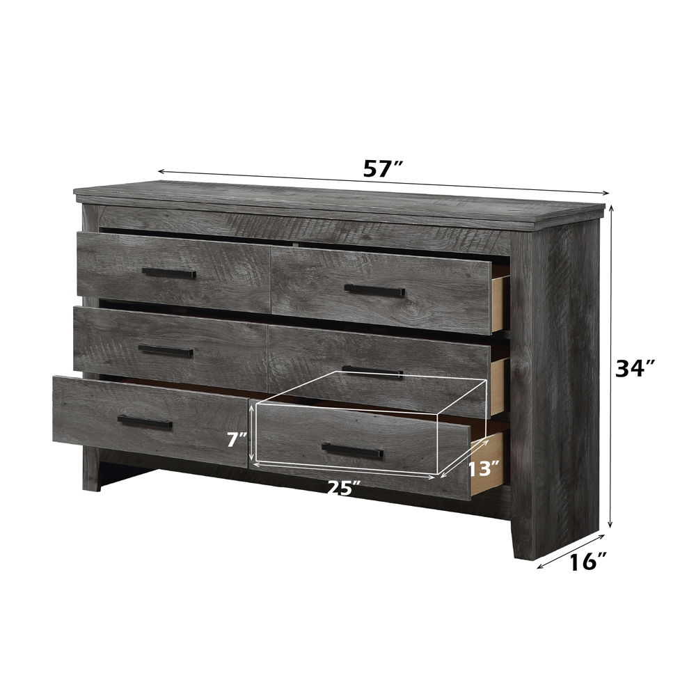 Vidalia - Dresser - Rustic Gray Oak, dark gray, view 5