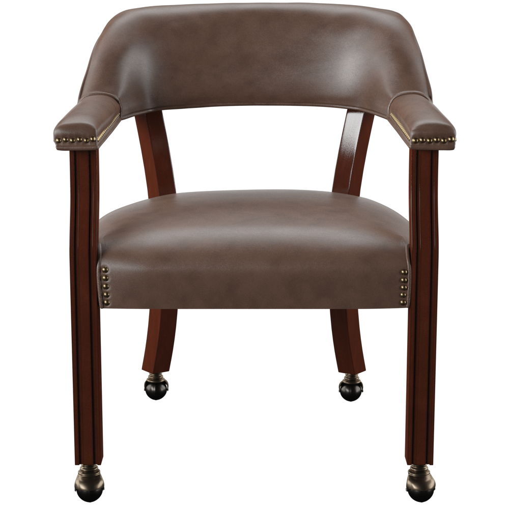 Tournament - Arm Chair With Casters - Brown