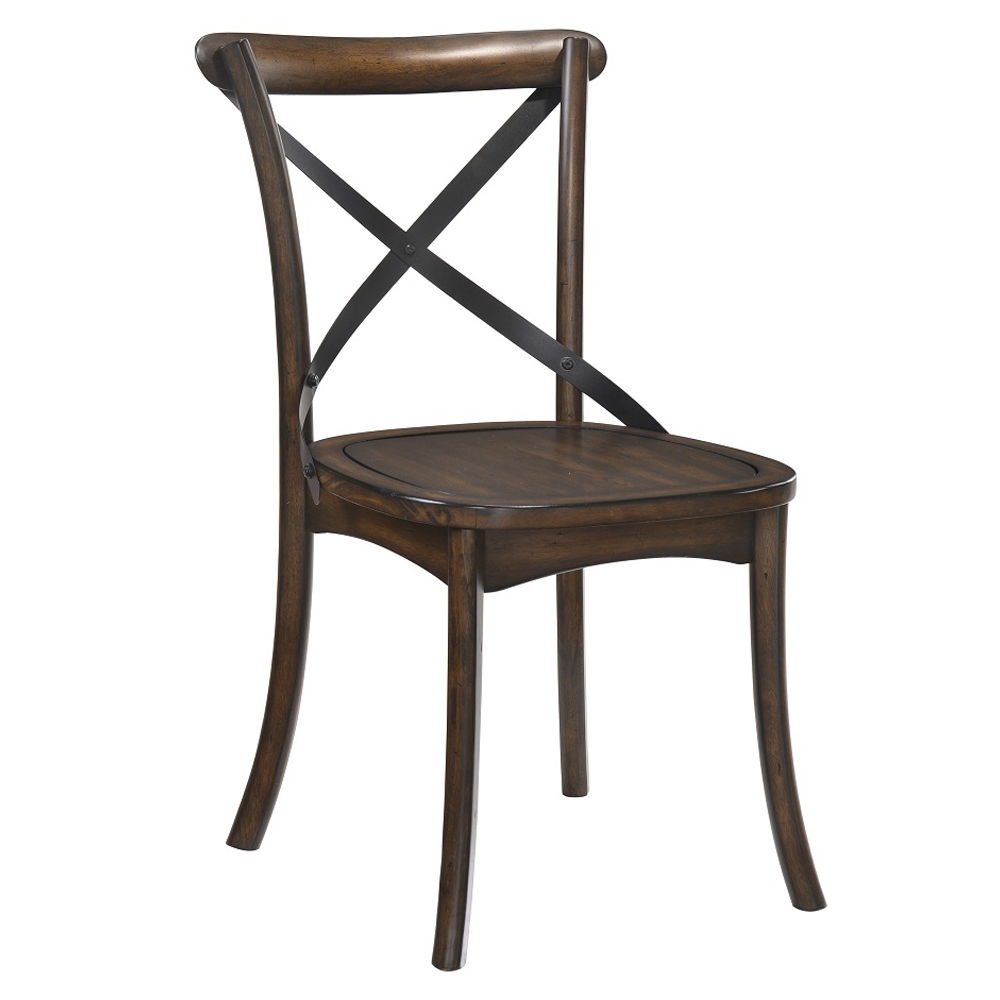 Kaelyn - Side Chair (Set of 2) - Dark Oak & Black Metal, black, view 2