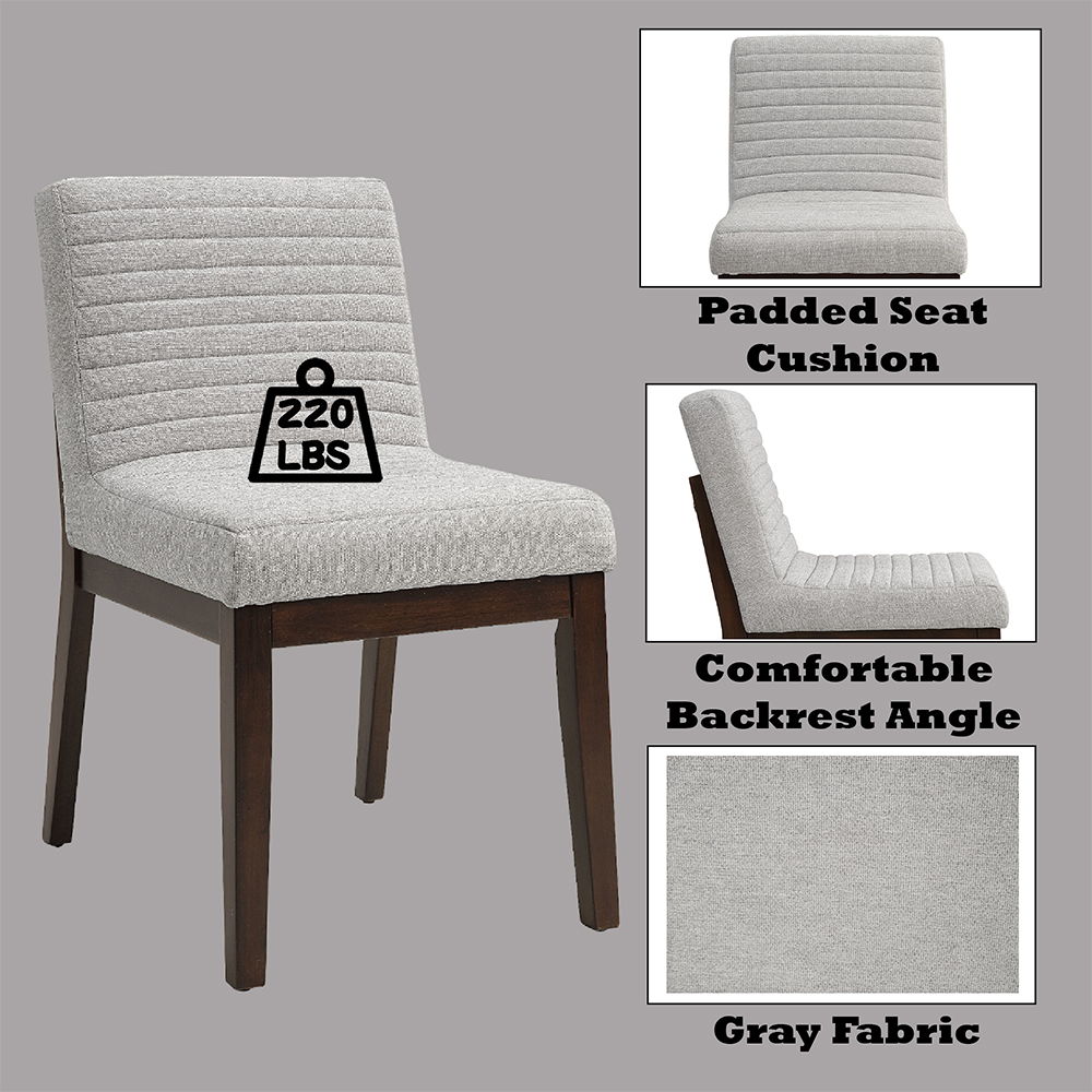 Edwyn - Side Chair (Set of 2) - Gray Fabric & Brown, light gray, view 7