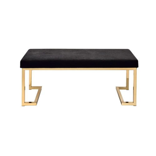 Boice - Bench - Black Fabric & Champagne, black