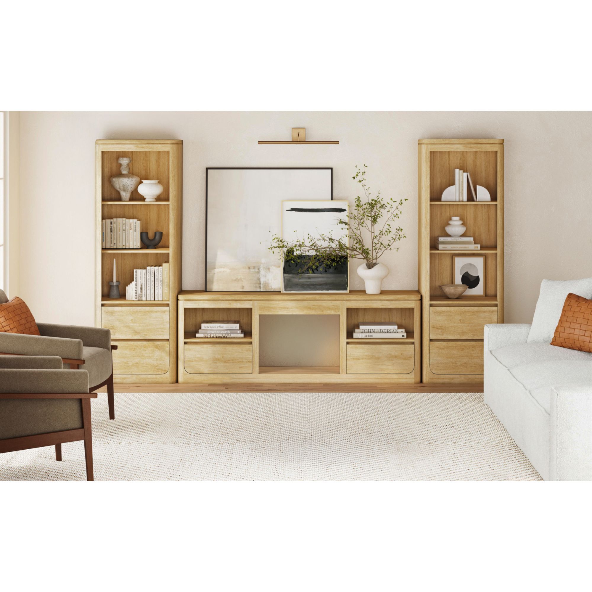 Rosalie - 71" TV Console Without Fireplace Insert - Natural