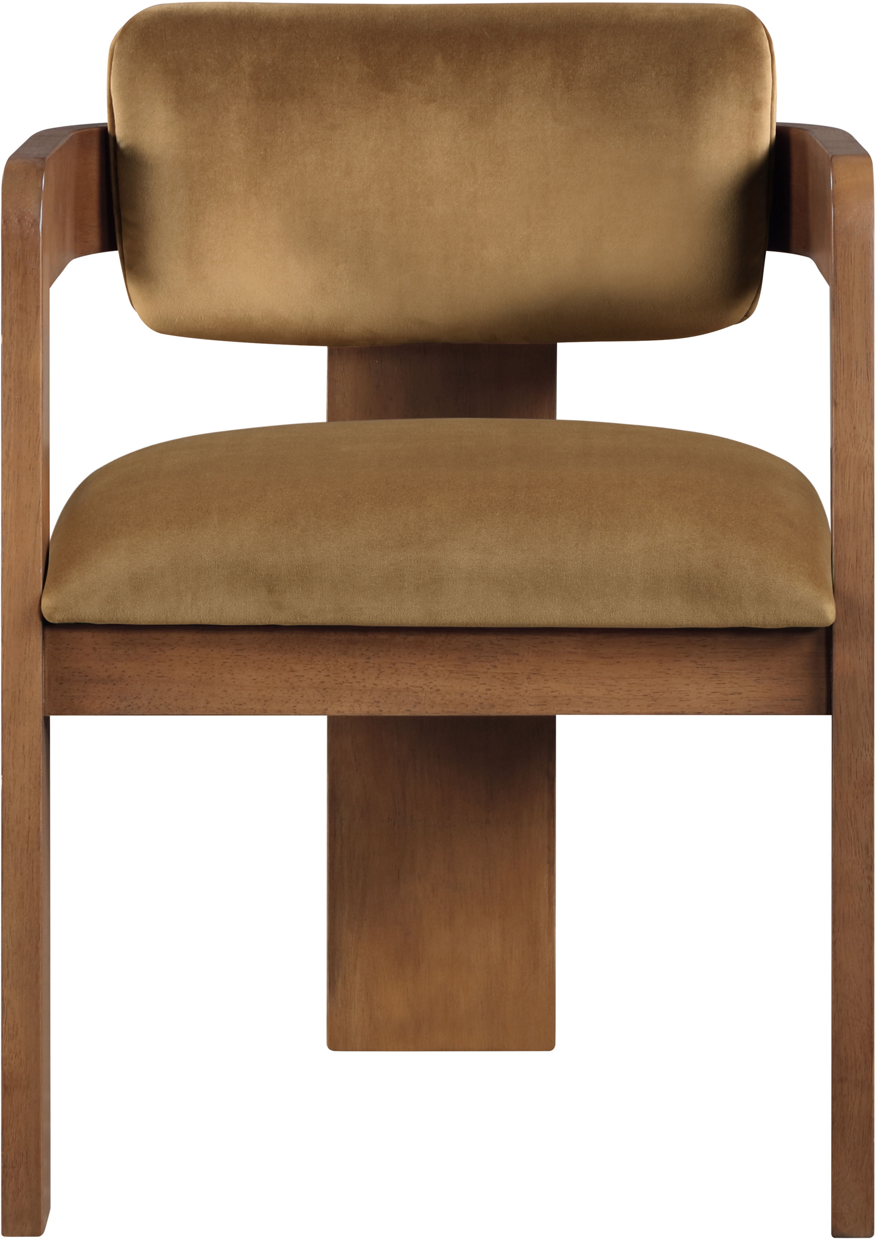 Sacha - Velvet Dining Chair With Brown Base (Set of 2) - Saddle