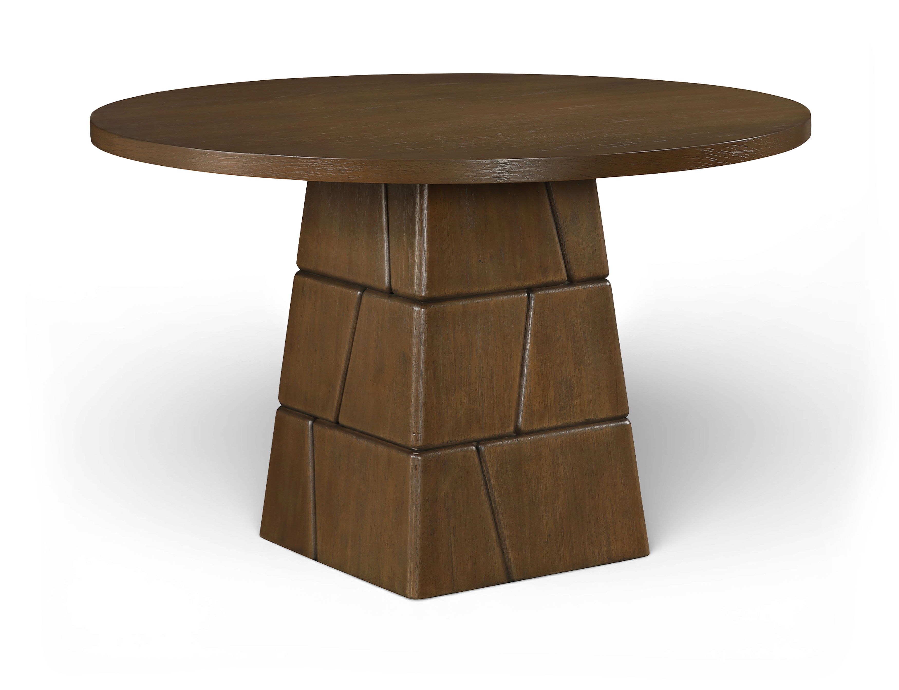 Tavio - 48" Oak Veneer And Solid Wood Dining Table - Brown Walnut