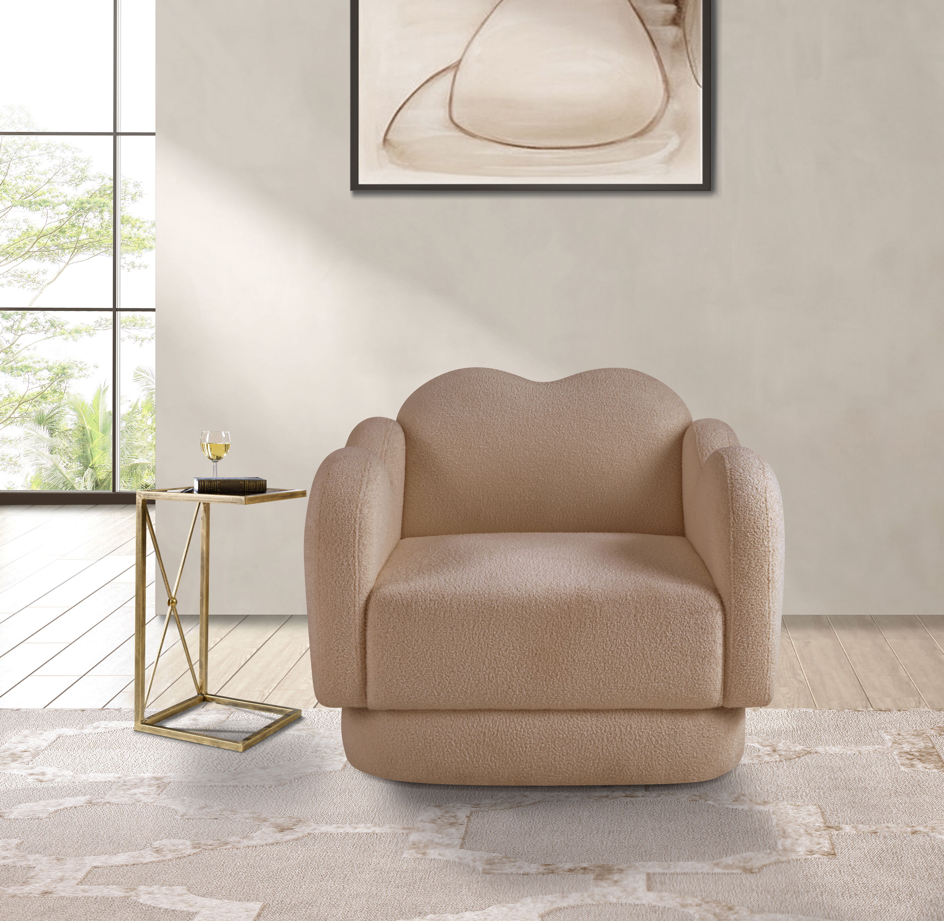 Bloom - Teddy Fabric Chair - Beige