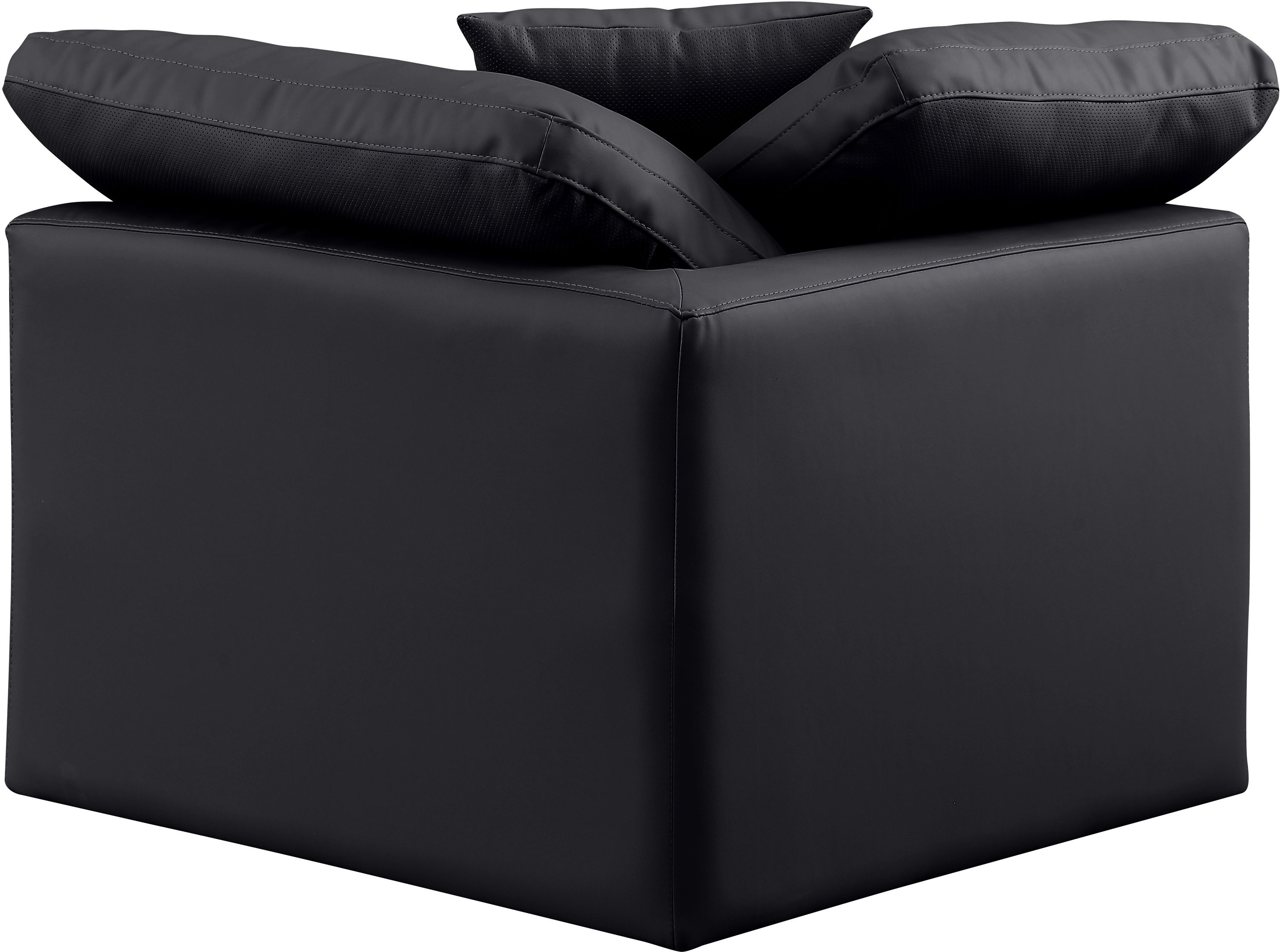 Indulge - Faux Leather Corner Chair - Black