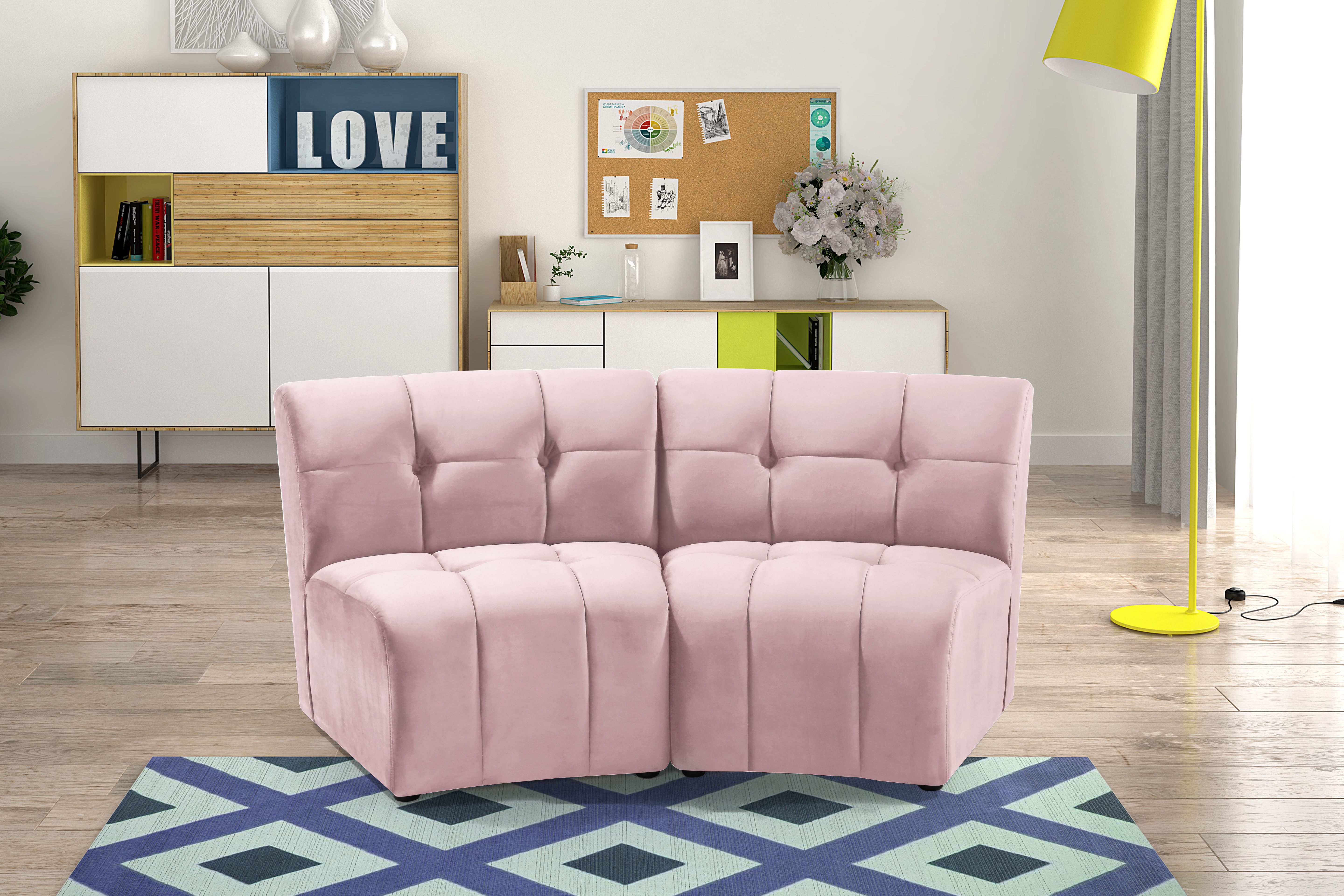 Limitless - 2 Piece Modular Sectional - Pink