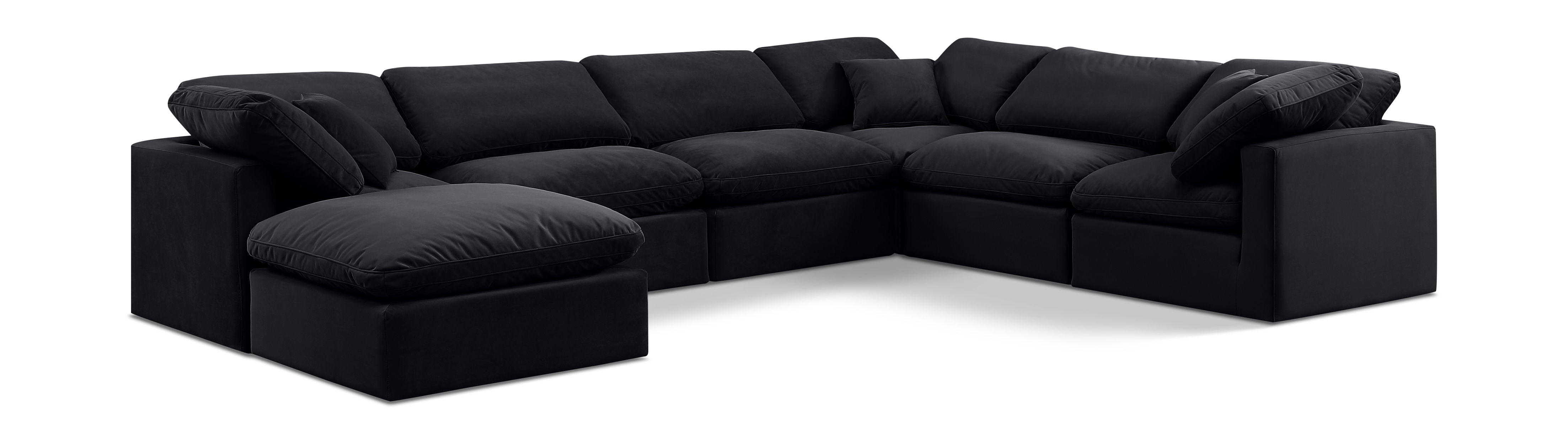 Indulge - Velvet 7 Piece Modular Sectional - Charcoal