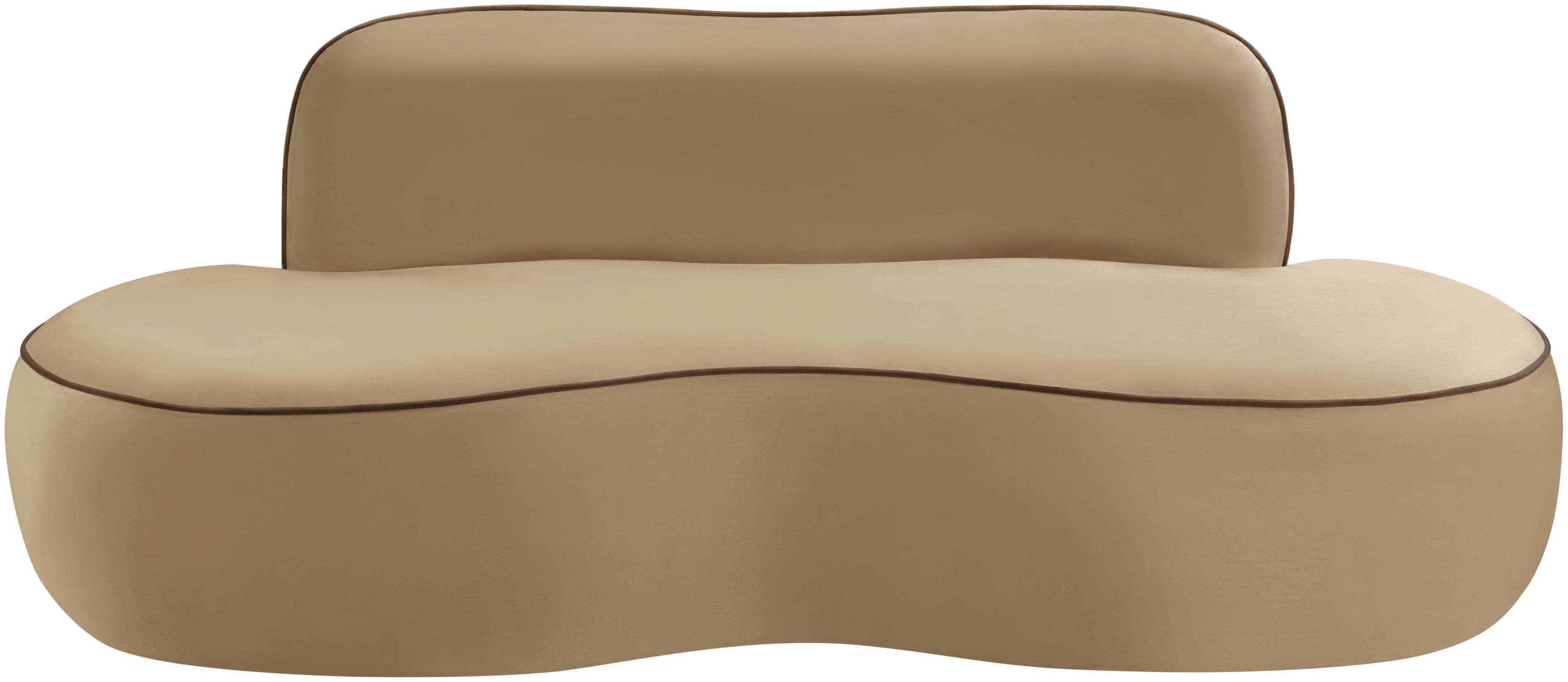 Swerve - Velvet 77" Upholstered Loveseat - Beige