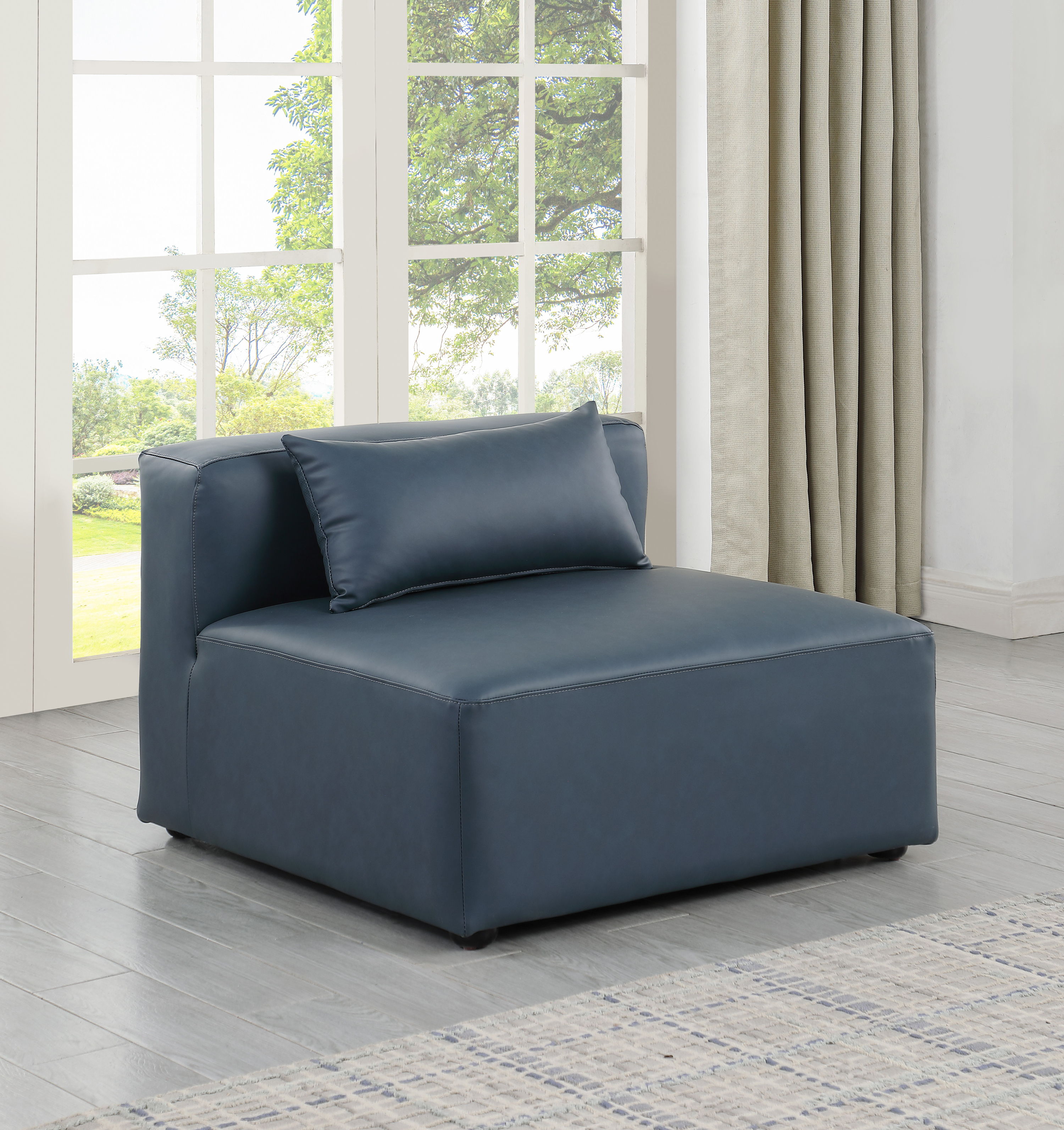 Cube - Armless Chair - Navy Blue