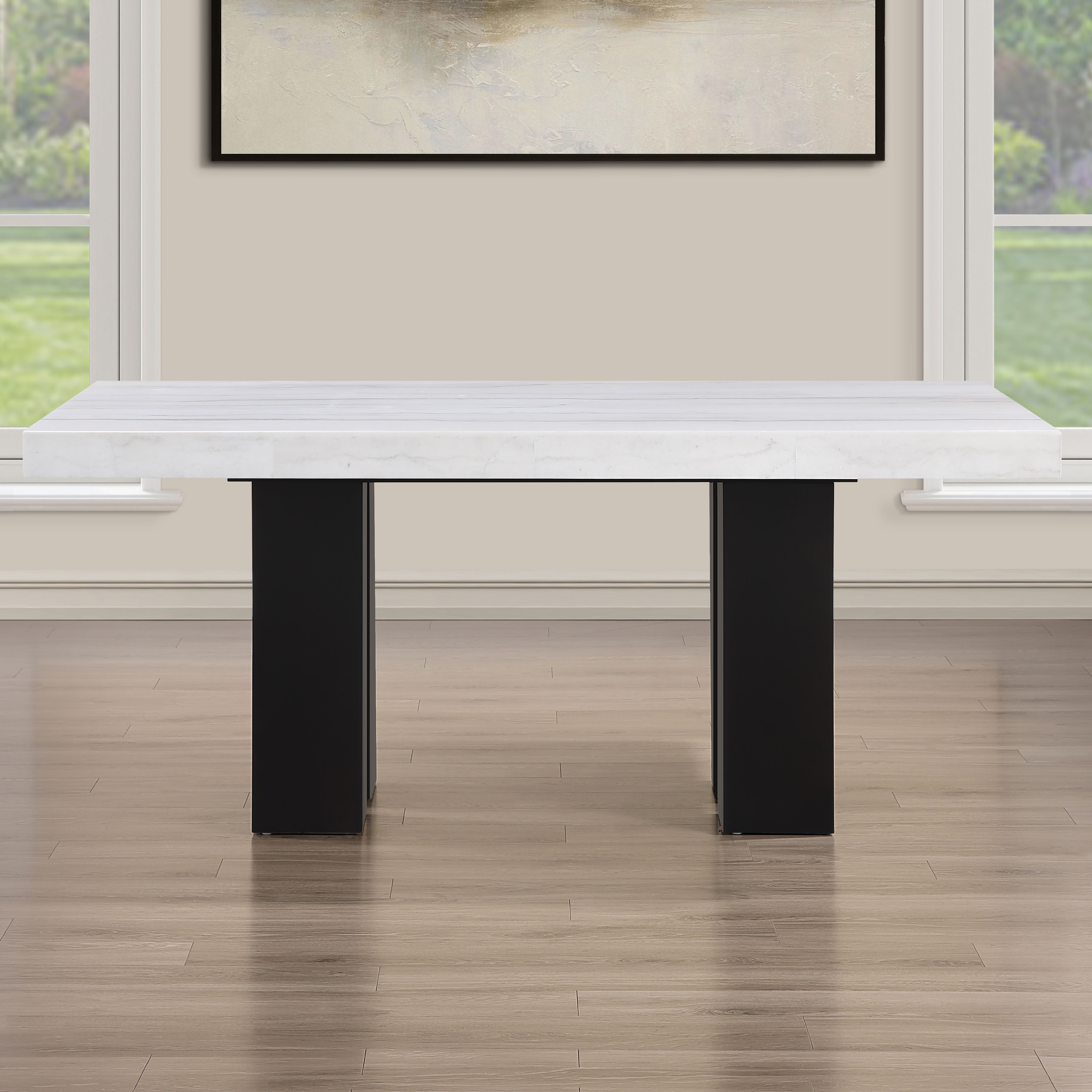 Artemis - Marble Dining Table - White / Black