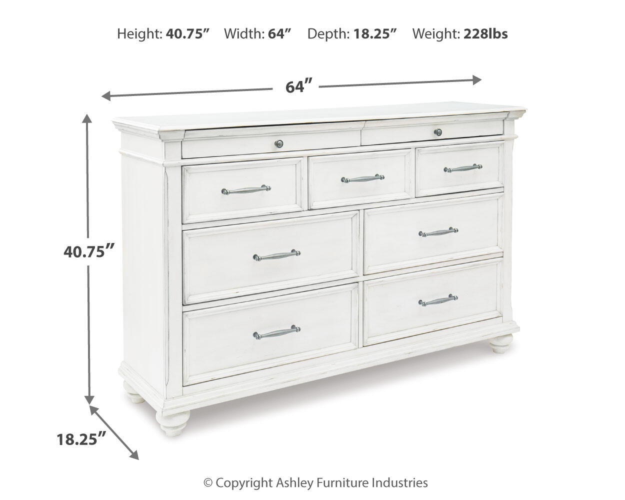 Ashley Furniture Kanwyn - Dresser - Whitewash - Image 4