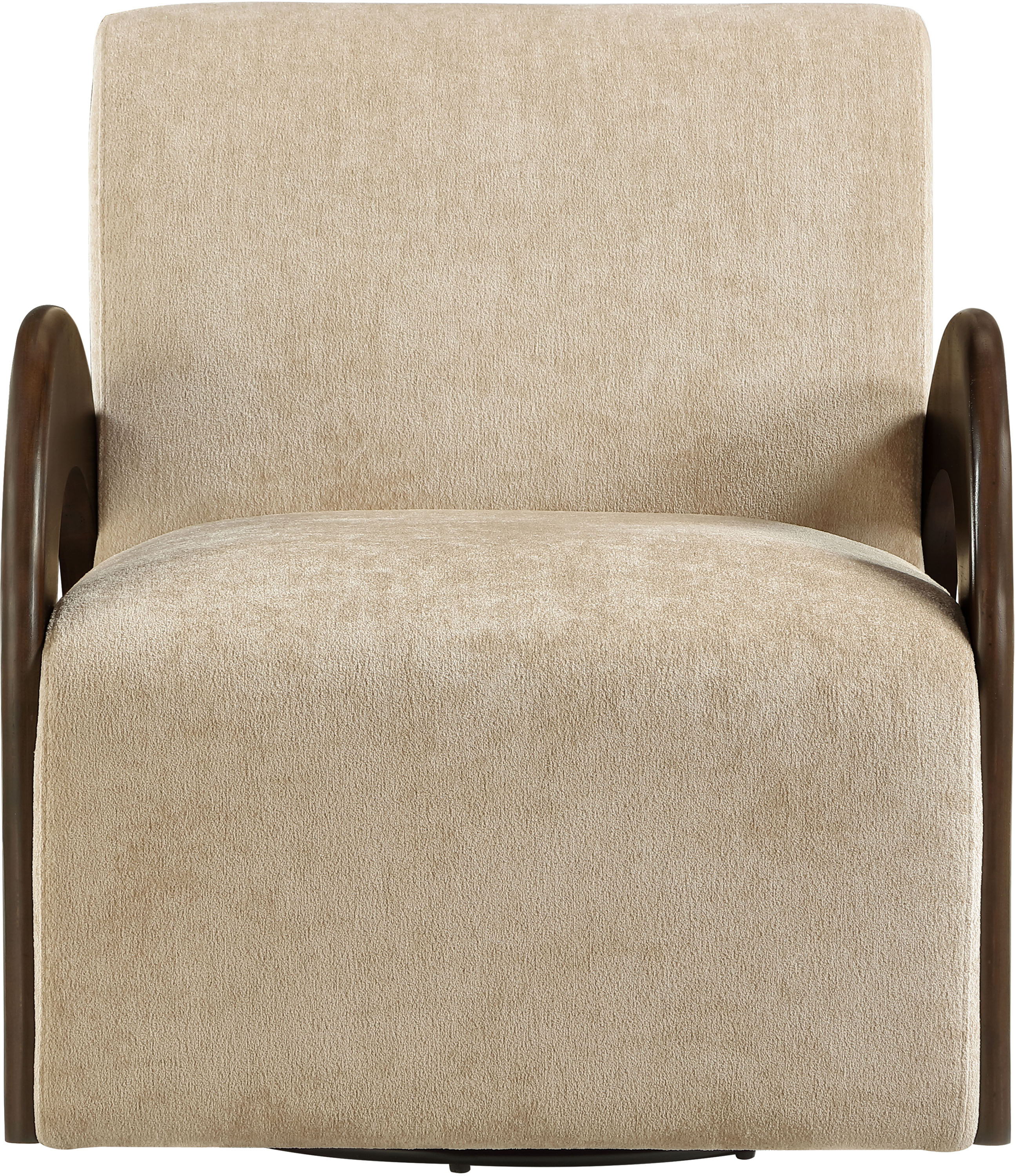 Neria - Chenille Fabric Upholstered Swivel Accent Chair - Beige