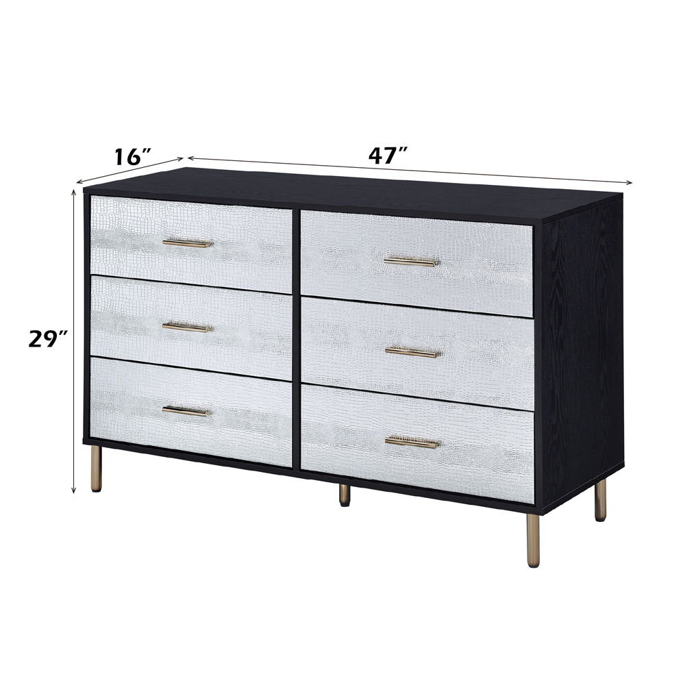 Myles - Dresser - Black, Silver & Gold, black, view 4
