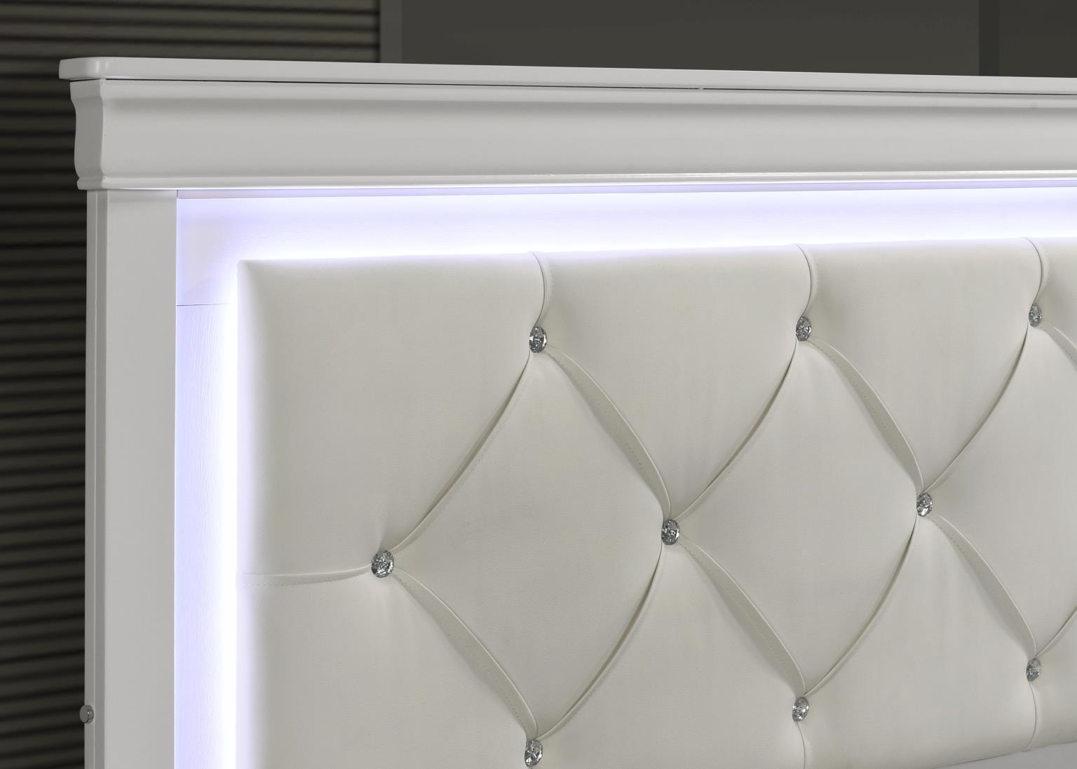 B396 - King LED Bed Frame - White