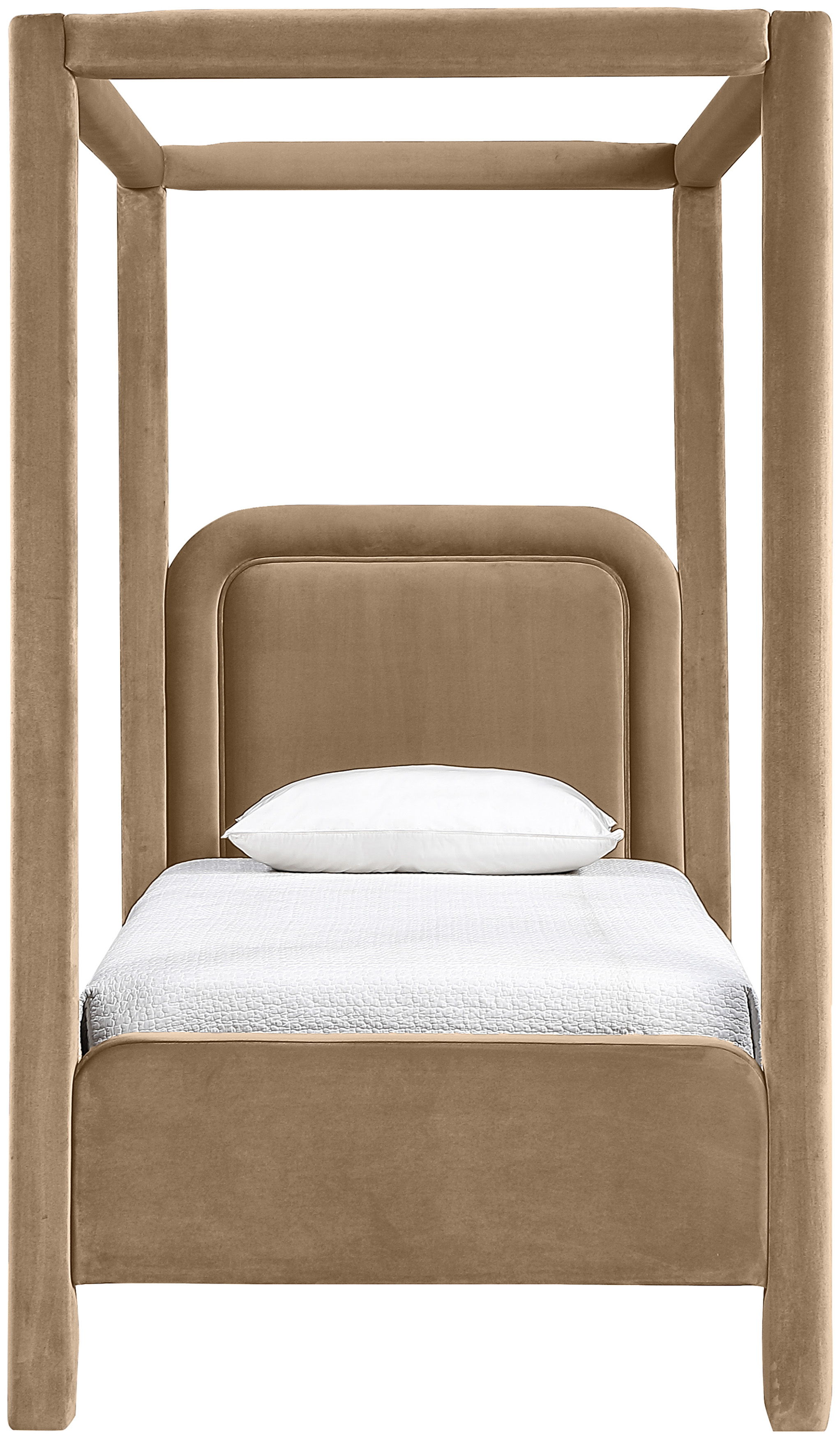 Salina - Velvet Upholstered Twin Bed - Beige