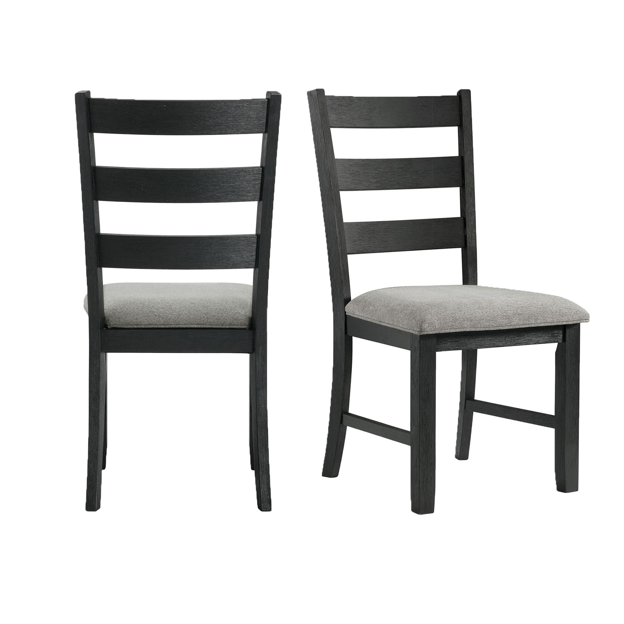 Dining Side Chair With Gray Fabric (Set of 2)