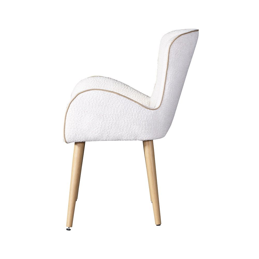 Adalynn - Side Chair (Set of 2) - Beige Boucle & Oak, white, view 3