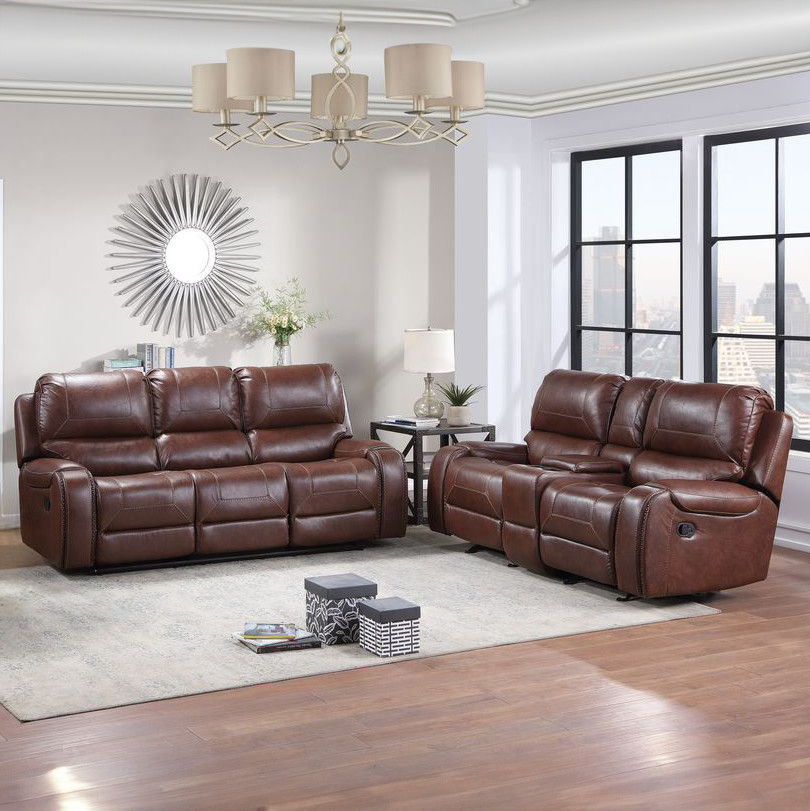 Keily - 2 Piece Reclining Living Room Set - Dark Brown