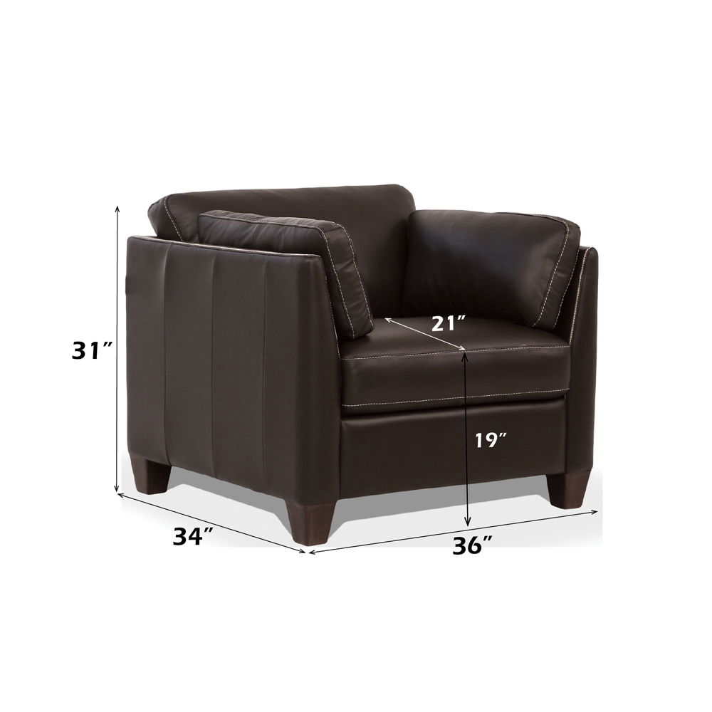 Matias - Chair - Chocolate Leather, dark brown, view 3