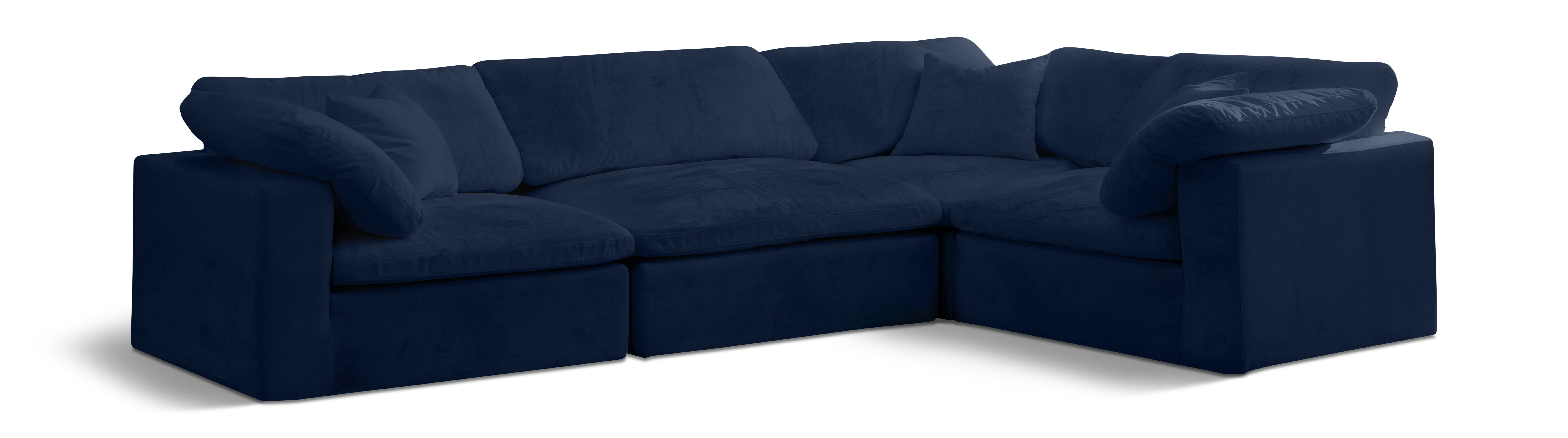 Cozy - 4 Piece Modular Corner Sectional - Navy