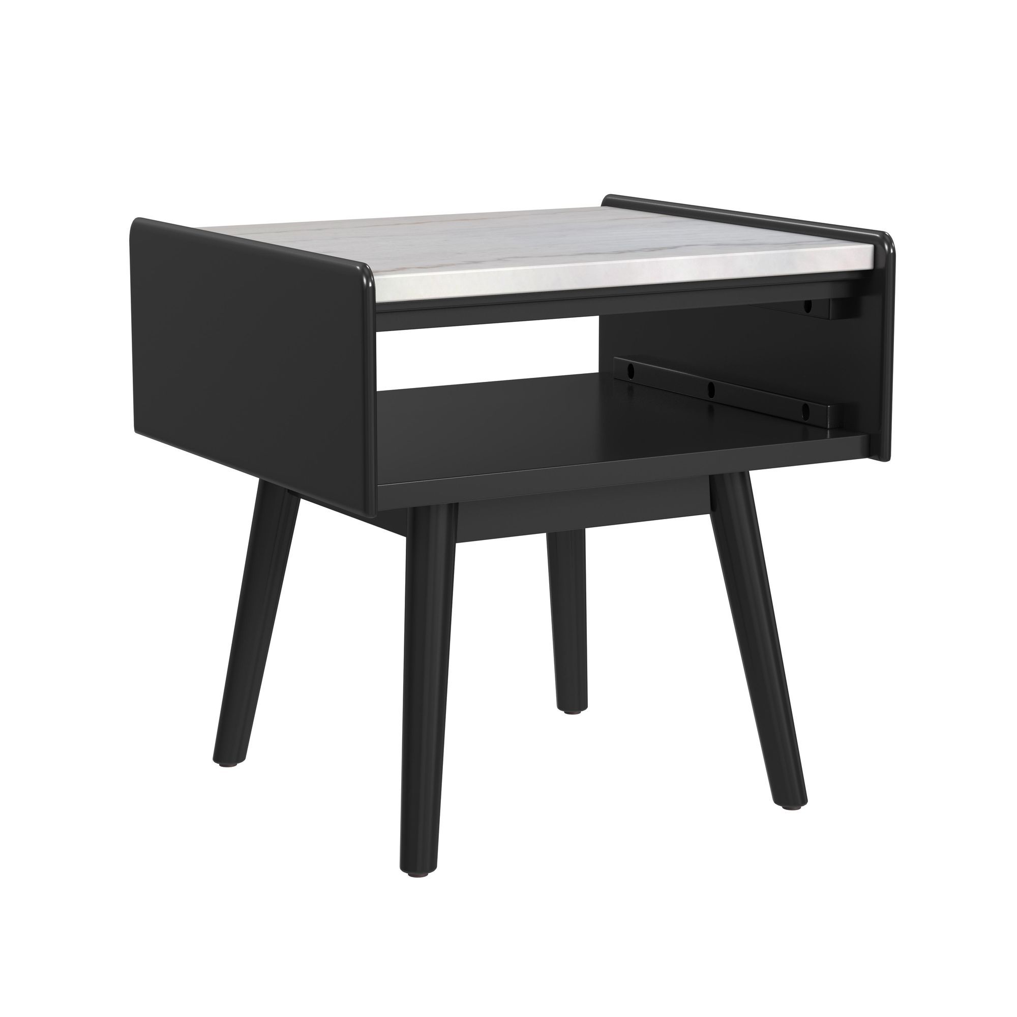 End Table With White Marble Top