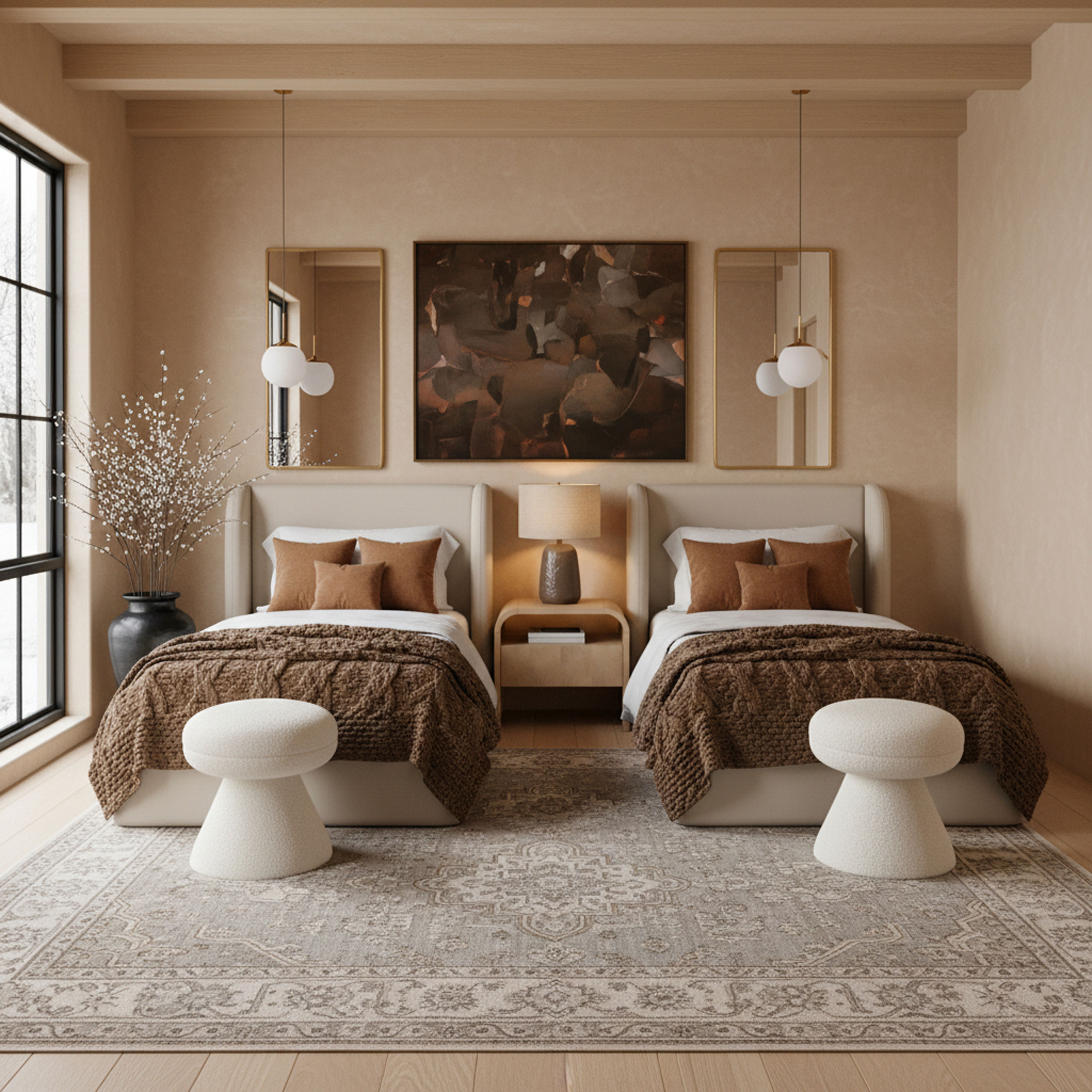 Warby - Vegan Leather Upholstered Twin Bed - Taupe